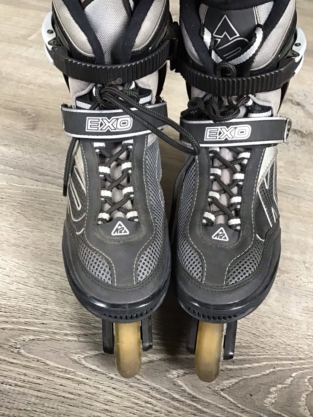 K2 EXO Mens Inline Skates Mens Size 10 Gray Black ABEC 5 78mm Fitness Wheels