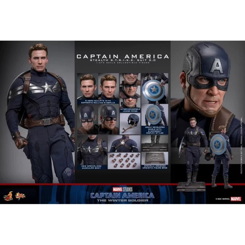 HT Hot Toys MMS783 Captain America Winter Soldier Stealth Suit 1/6 Action Figure