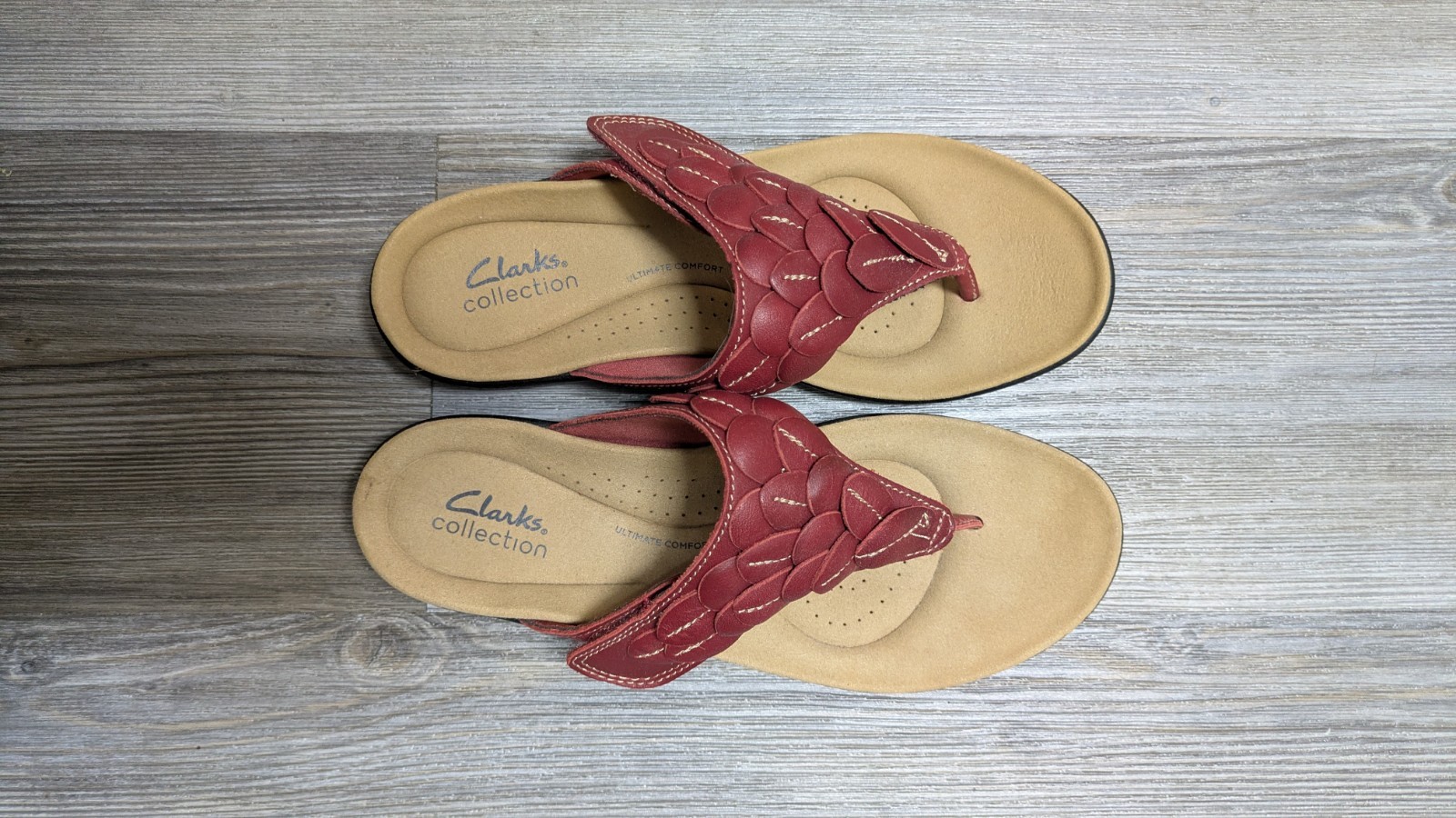 (W-4429) Clarks Women\'s Laurieann Palm Flip-Flop Sz 7.5W (W-4429) Clarks Women\'s Laurieann Palm Flip-Flop Sz 7.5W