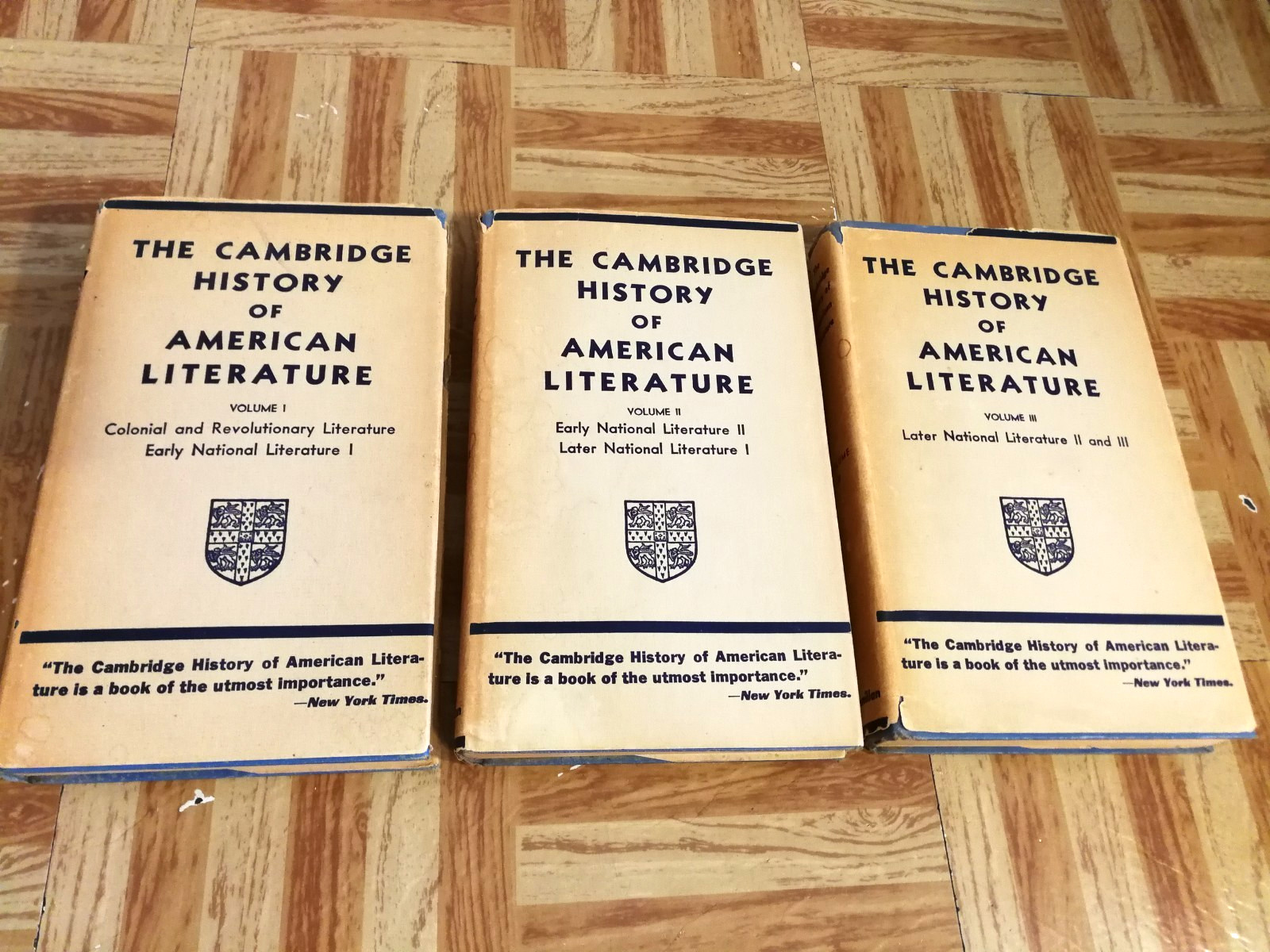 The Cambridge History of American Literature, Vol I, II, III HCDJ 1936 Lot of 3 The Cambridge History of American Literature, Vol I, II, III HCDJ 1936 Lot of 3