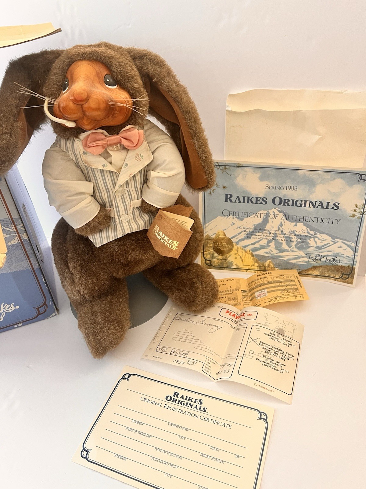 Vintage 1988 Robert Raikes Originals “Andrew”: Box, COA, Tag & Original Receipt