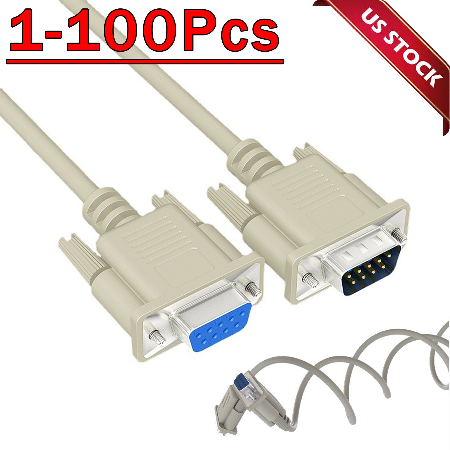DB9 RS232 Male to Female Serial Port Extension Cable Cord3ft/5ft/10ft/16.4ft Lot DB9 RS232 Male to Female Serial Port Extension Cable Cord3ft/5ft/10ft/16.4ft Lot