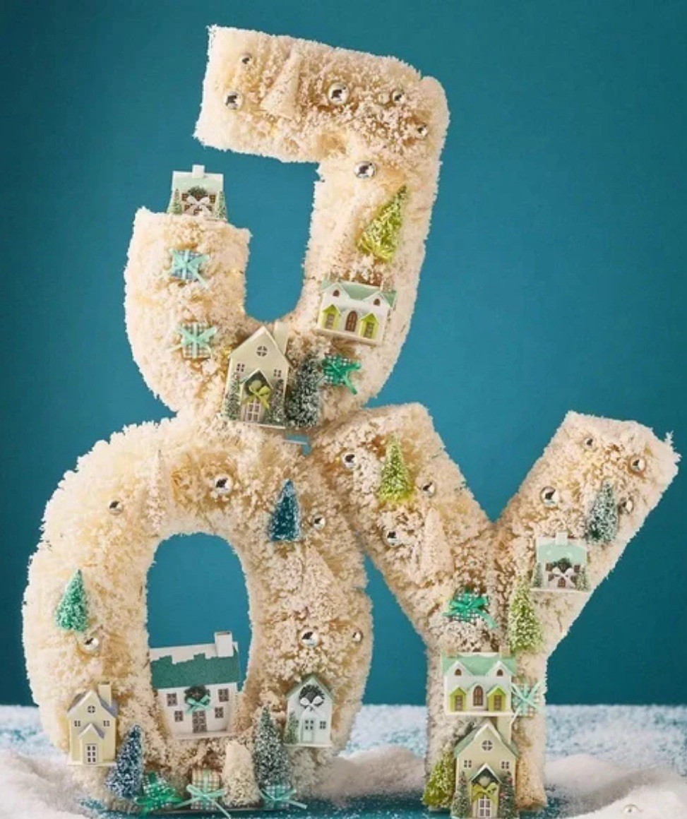 Anthropologie Festive Sisal Light-Up Diorama Christmas “JOY” New In Box Anthropologie Festive Sisal Light-Up Diorama Christmas “JOY” New In Box
