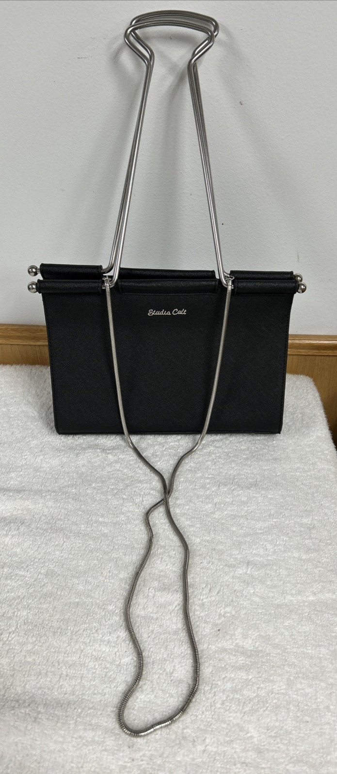Studio Cult Binder Clip Shape Purse Bag - Unique Geometric Tote Studio Cult Binder Clip Shape Purse Bag - Unique Geometric Tote