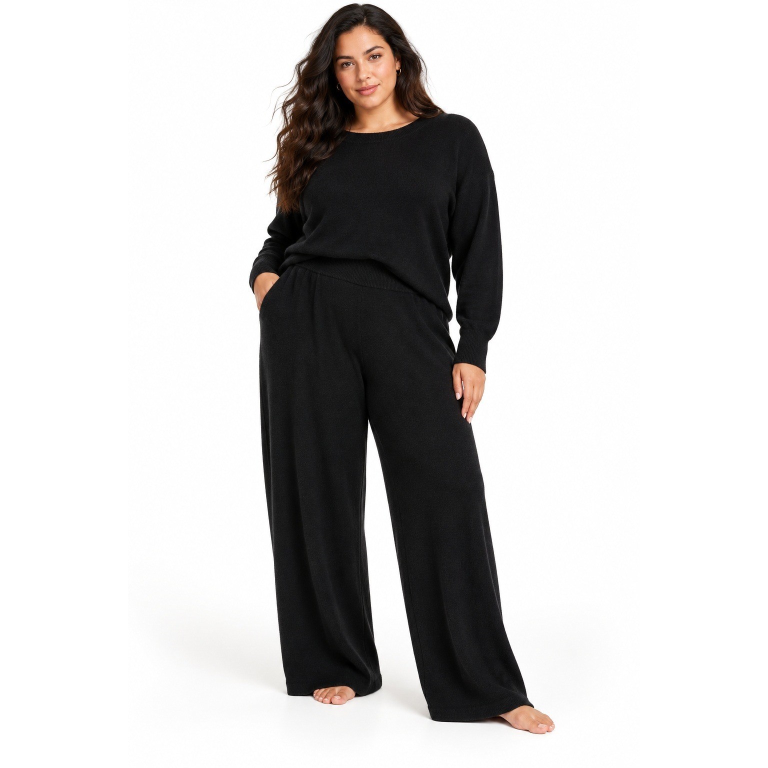 Soft by Naadam Black 100% Cashmere Knit Lounge Pants Plus Size 3X NWOT