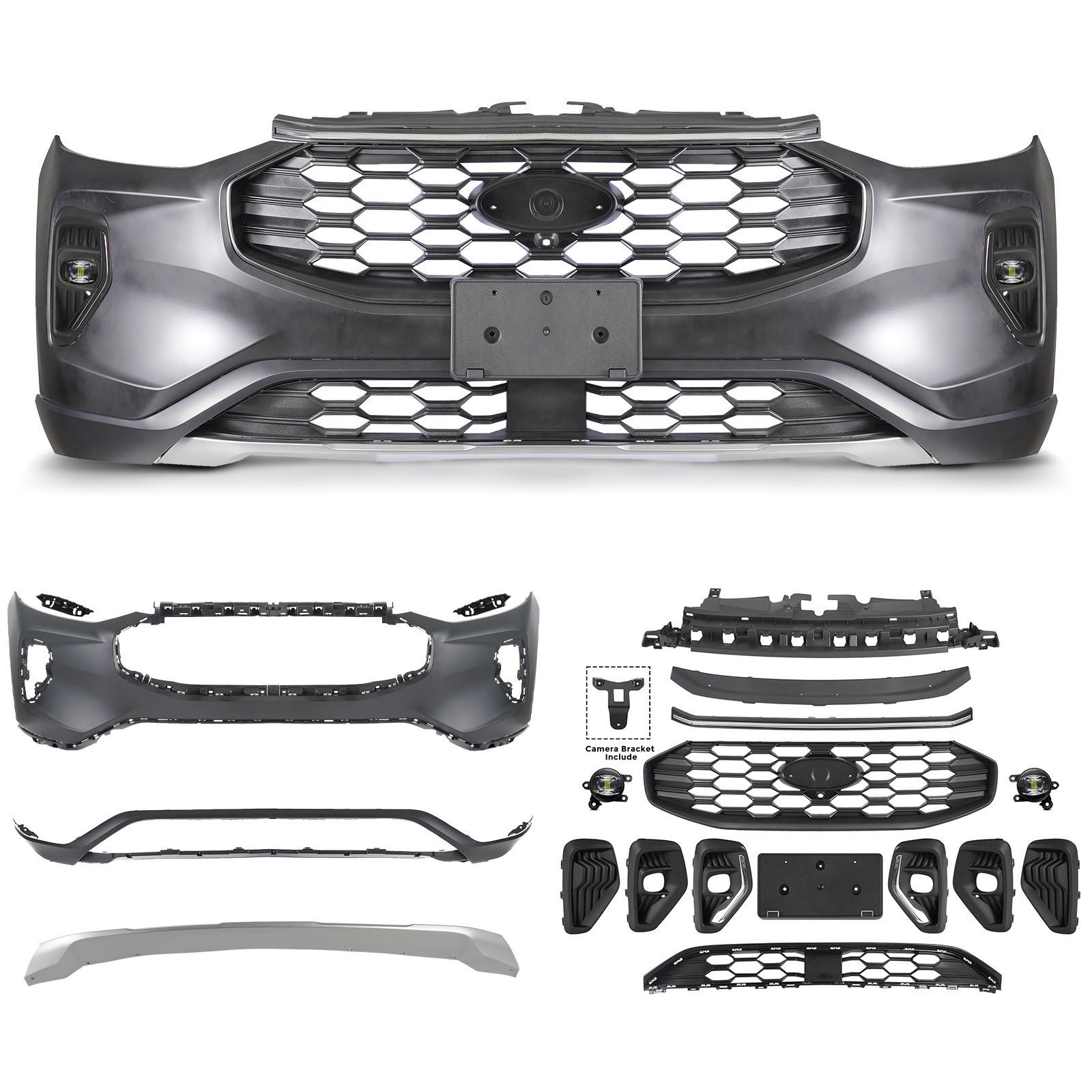 For 2023-2026 Ford Escape Front Bumper Cover Set Assembly W/Fog Light ST-Line