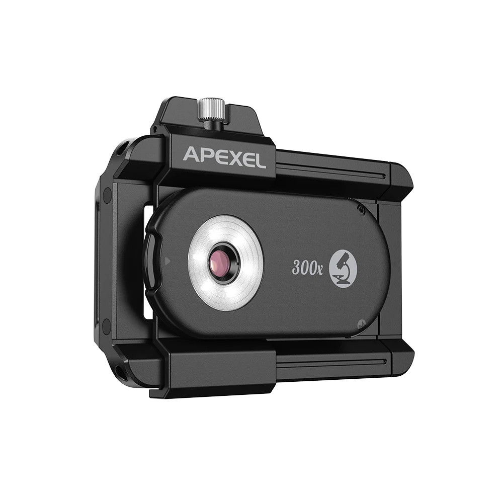 APEXEL 300X Zoom Macro Microscope Phone Camera Lens Kit with LED Light