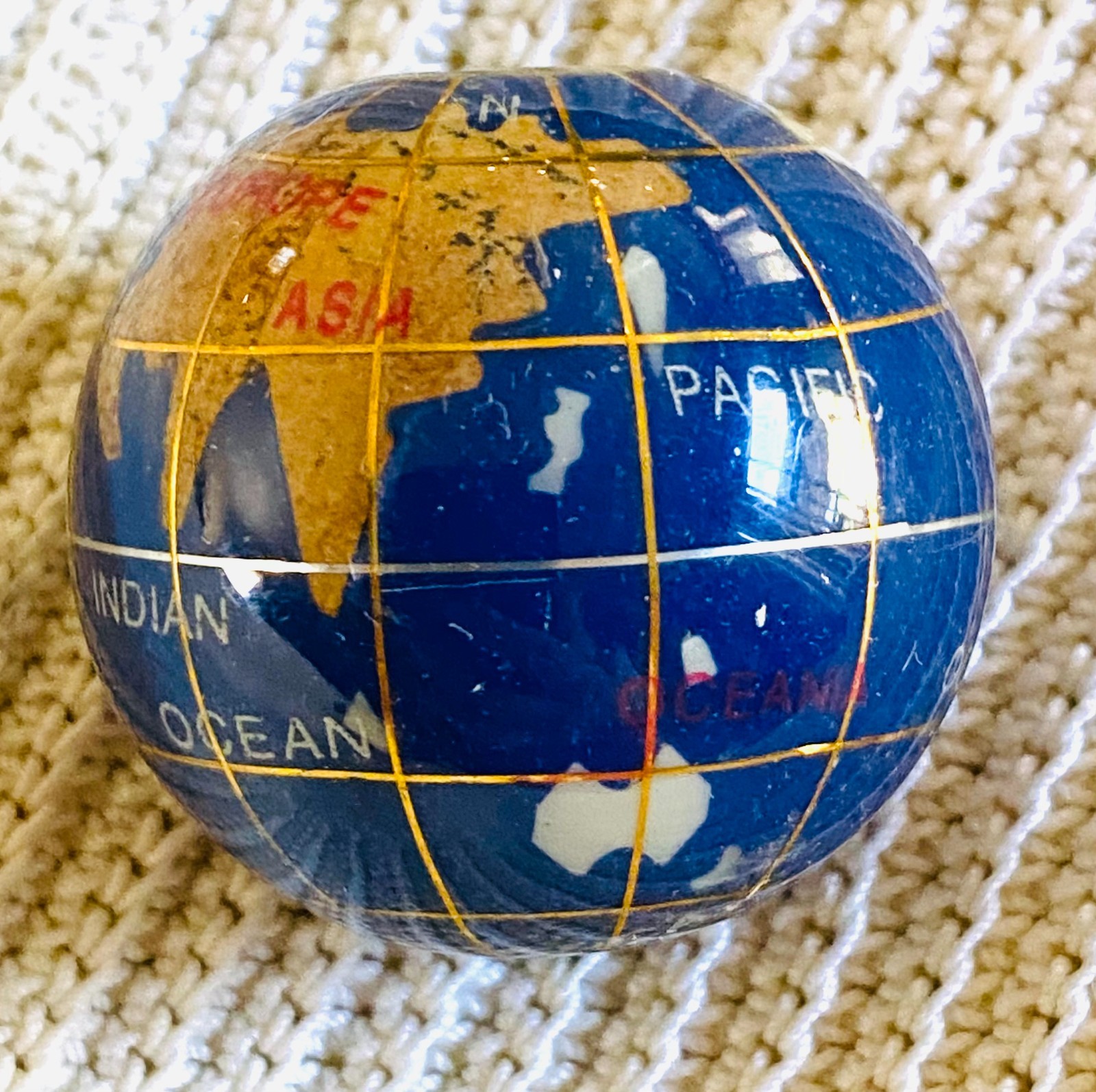 VINTAGE 18 mm GOLD LAPIS INLAY GLOBE GEMSTONE GLOBE BEAD ALEXANDER KALIFANO VINTAGE 18 mm GOLD LAPIS INLAY GLOBE GEMSTONE GLOBE BEAD ALEXANDER KALIFANO