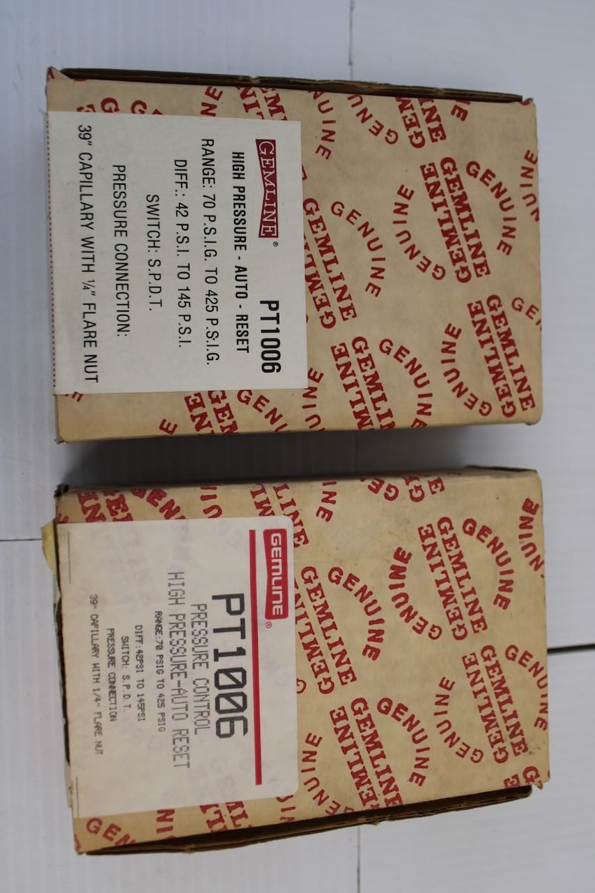 Qty 2 Gemline PT1006 High Pressure Auto Reset Controls NOS