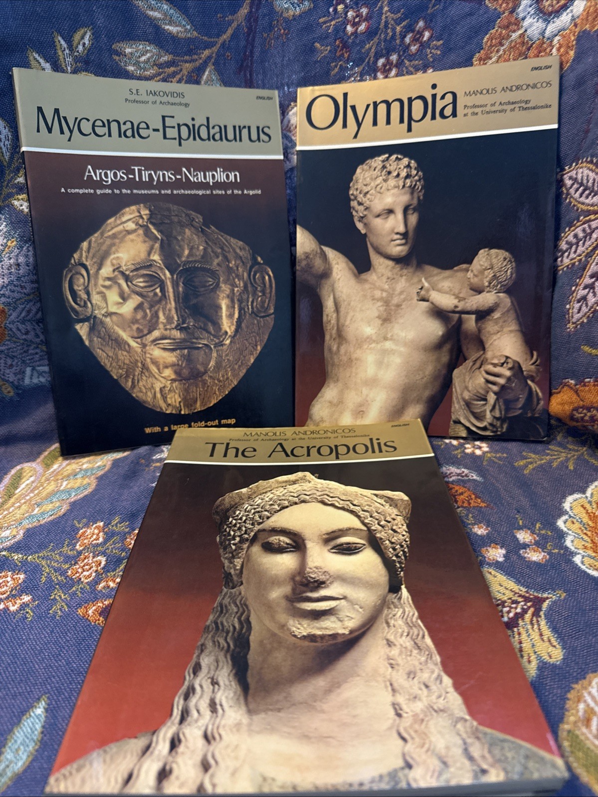 Greek Travel/Archaeology Lot of 3 Ekdotike Athenon Olympia Mycenae Acropolis