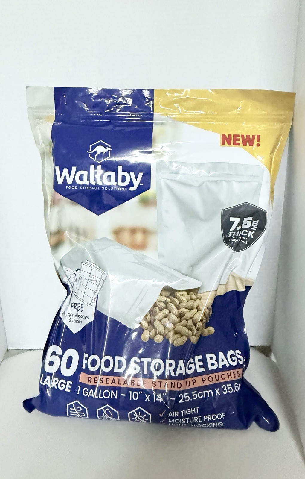Wallaby 60ct 1-Gallon Gusset Mylar Bags Wallaby 60ct 1-Gallon Gusset Mylar Bags
