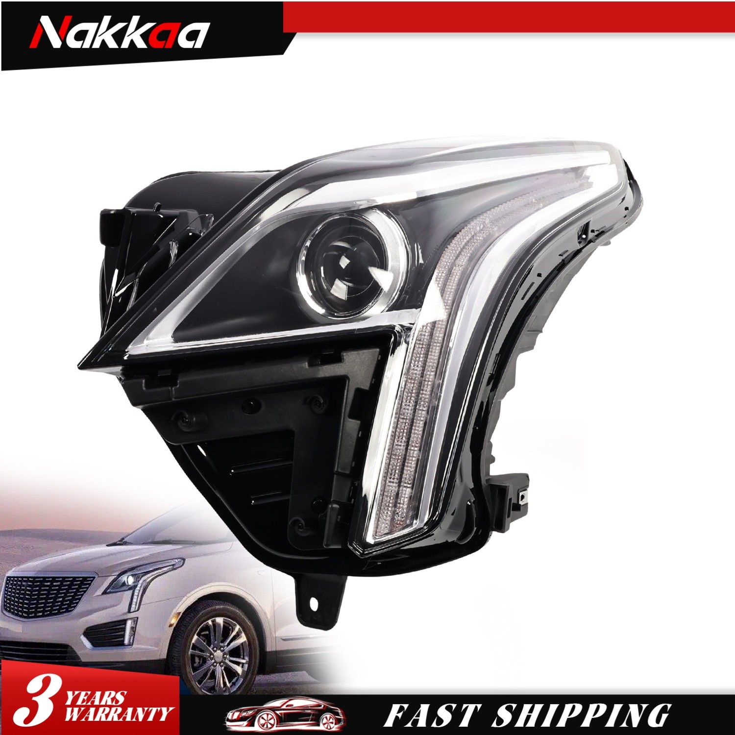 For 2017-2019 Cadillac XT5 Headlamp with Bulb Halogen Headlight Left Driver Side