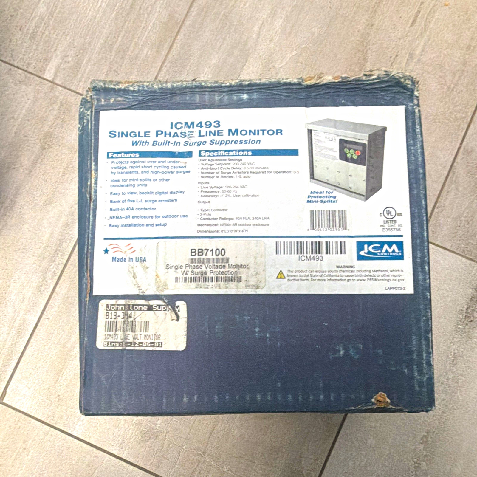 ICM Controls ICM493 Line Monitor w/ Surge Suppression 180-264 VAC 40A ICM Controls ICM493 Line Monitor w/ Surge Suppression 180-264 VAC 40A