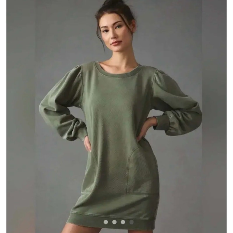 Anthropologie Daily Practice Washed Tunic Moss Green Dress NWT Size XSP Anthropologie Daily Practice Washed Tunic Moss Green Dress NWT Size XSP