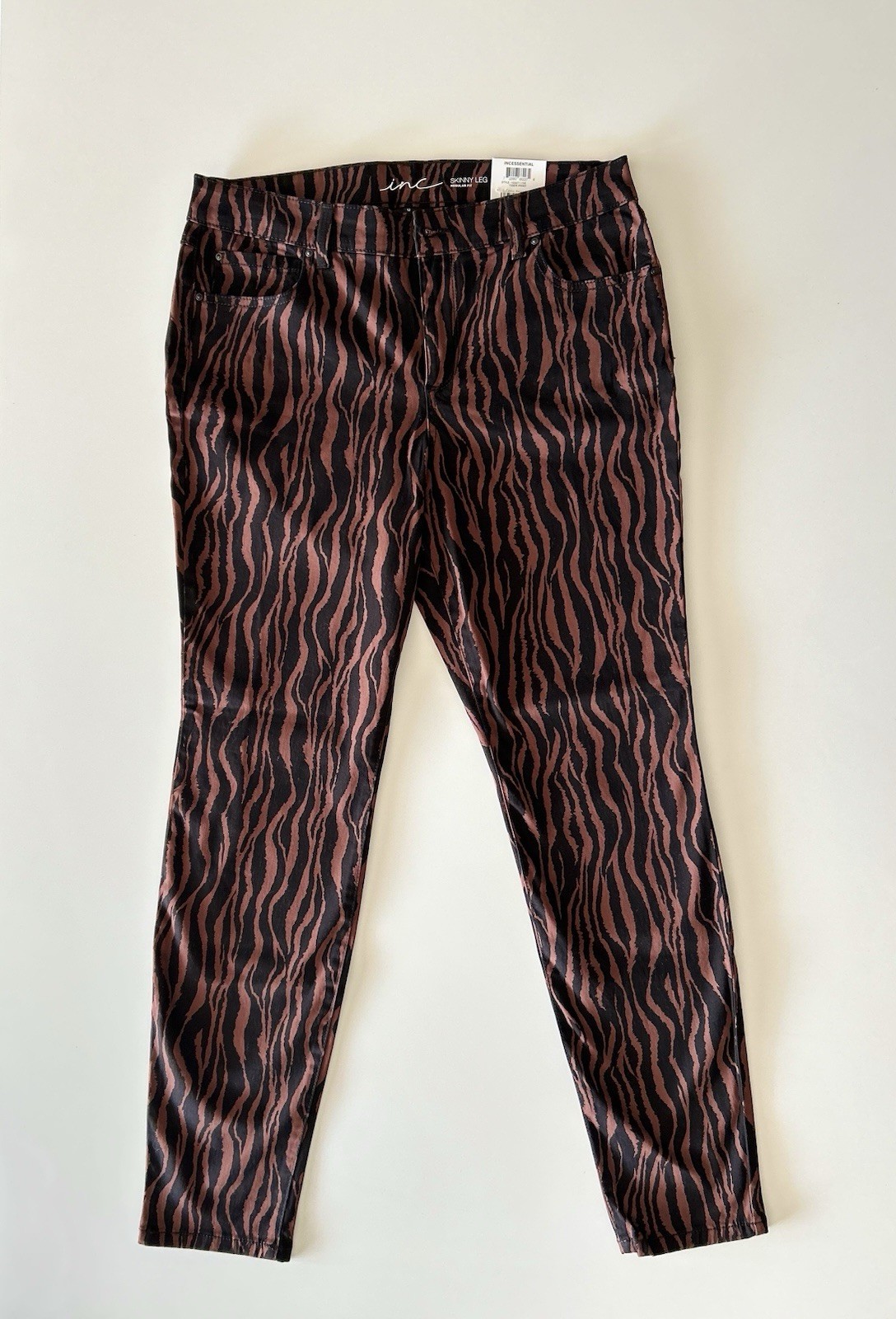 NWT - INC International Concepts Women's Tiger Print Mid Rise Skinny Leg Jeans