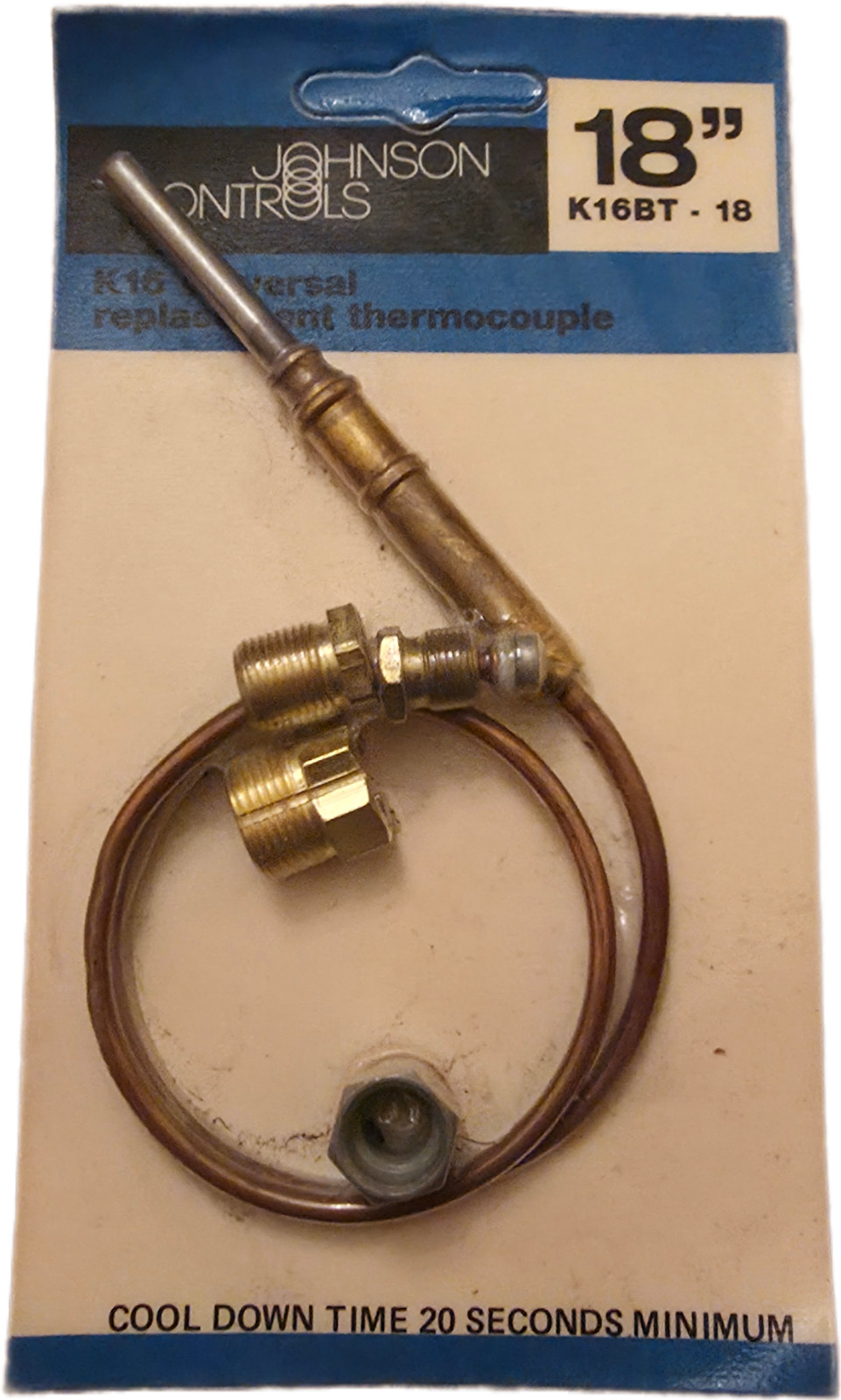 NIP JOHNSON CONTROLS ( BASO ) UNIVERSAL THERMOCOUPLE 18 INCH K16BT-18