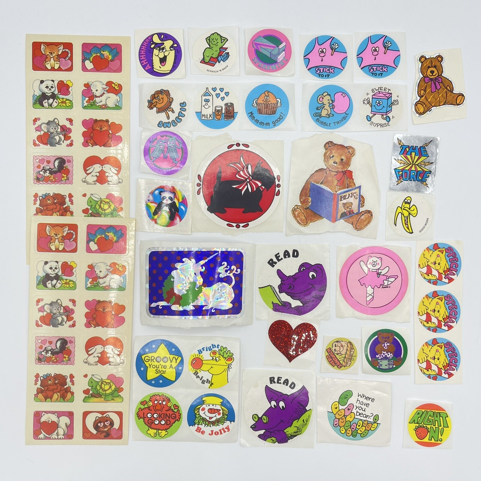 Huge Vintage 1980s Stickers Lot - Holographic Scratch N Sniff Trend Collector Huge Vintage 1980s Stickers Lot - Holographic Scratch N Sniff Trend Collector