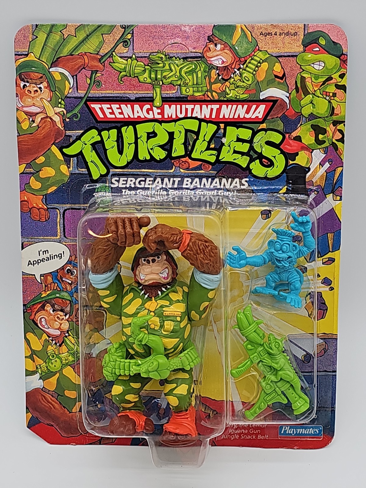 1991 Playmates TMNT Teenage Mutant Ninja Turtles Sergeant Bananas NEW UNPUNCHED 1991 Playmates TMNT Teenage Mutant Ninja Turtles Sergeant Bananas NEW UNPUNCHED