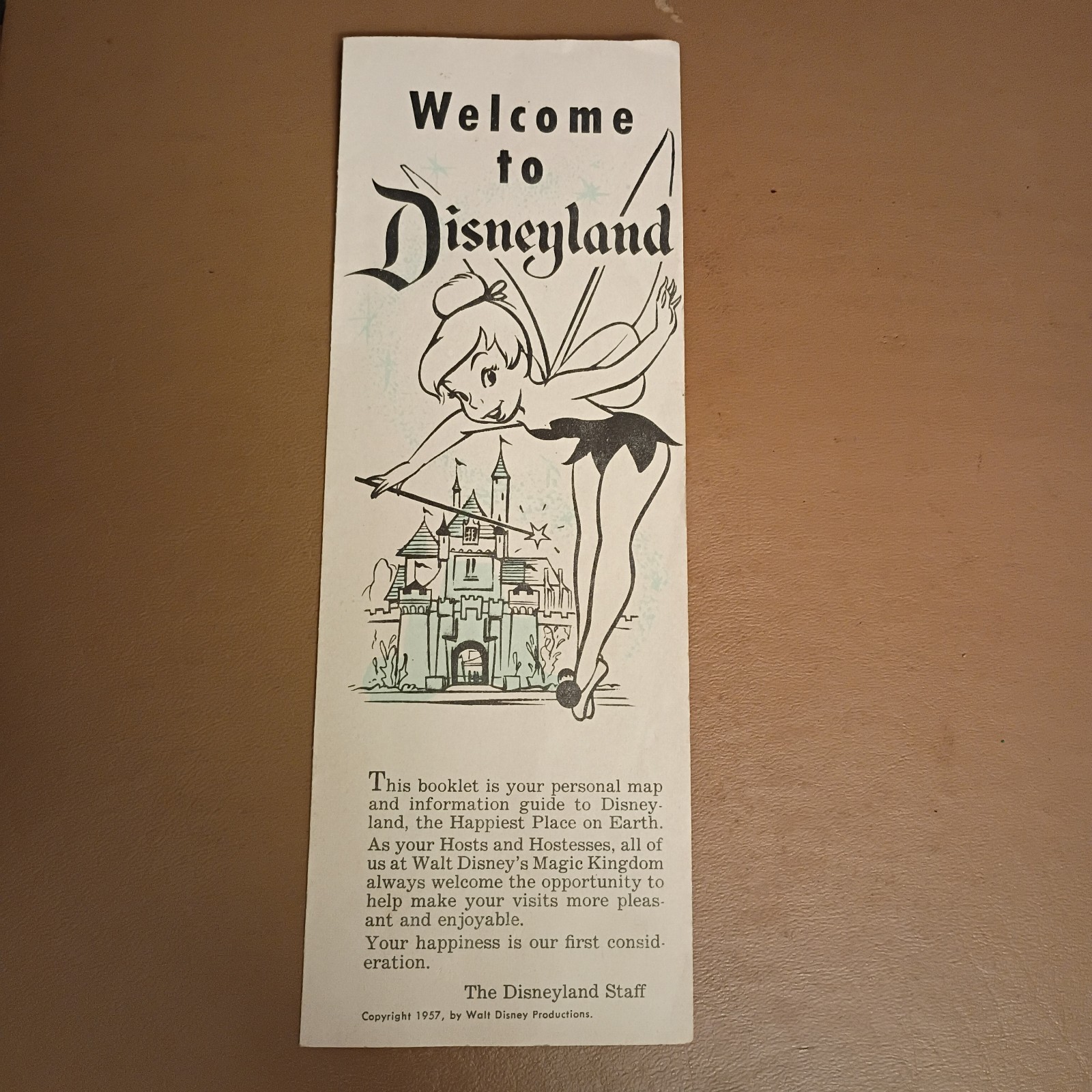 Vtg 1957 Disneyland Park Welcome Guide Brochure Booklet w/Map Tinker Bell Rare Vtg 1957 Disneyland Park Welcome Guide Brochure Booklet w/Map Tinker Bell Rare