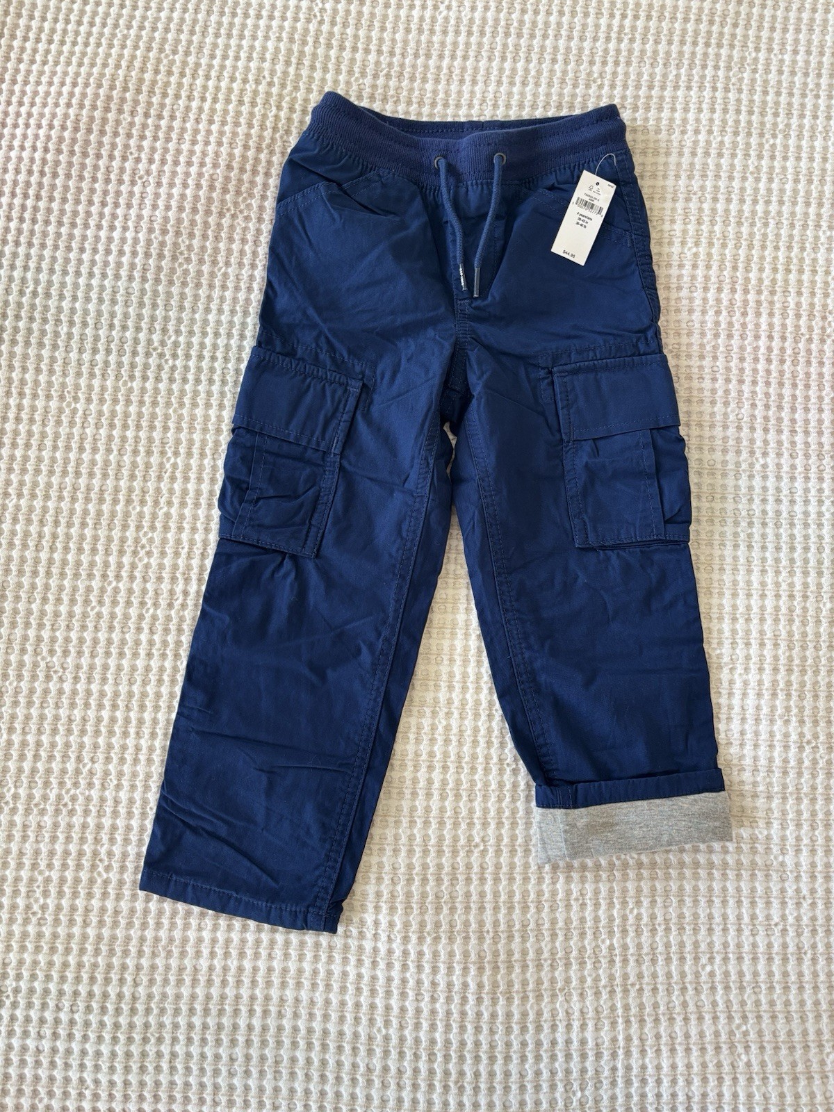 NWT Baby Gap Pull On Soft Wash Blue Cargo Pants, Gray Lining, Toddler 4 Years NWT Baby Gap Pull On Soft Wash Blue Cargo Pants, Gray Lining, Toddler 4 Years