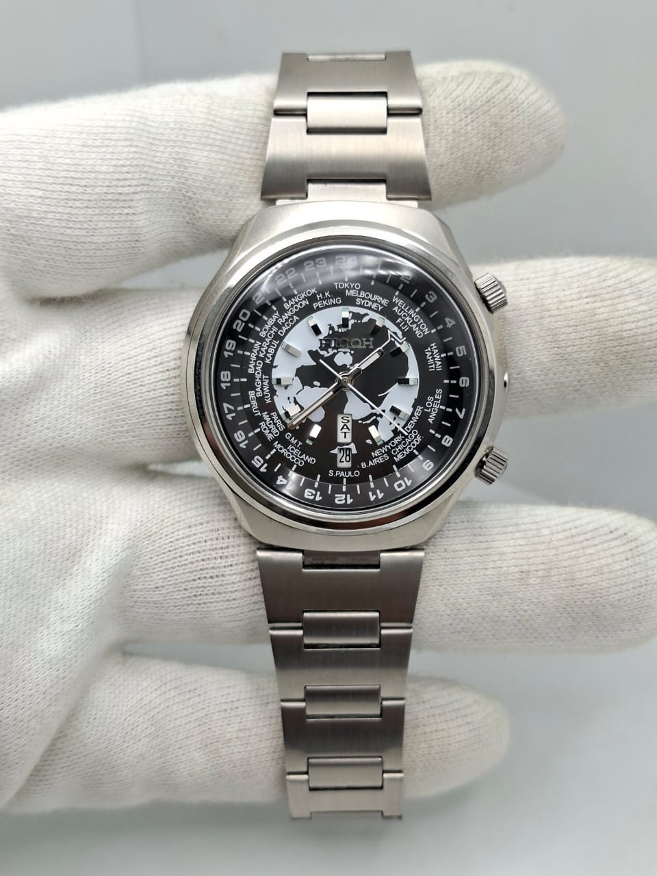 Vintage Ricoh World Time Automatic Mens Watch Excellent Condition
