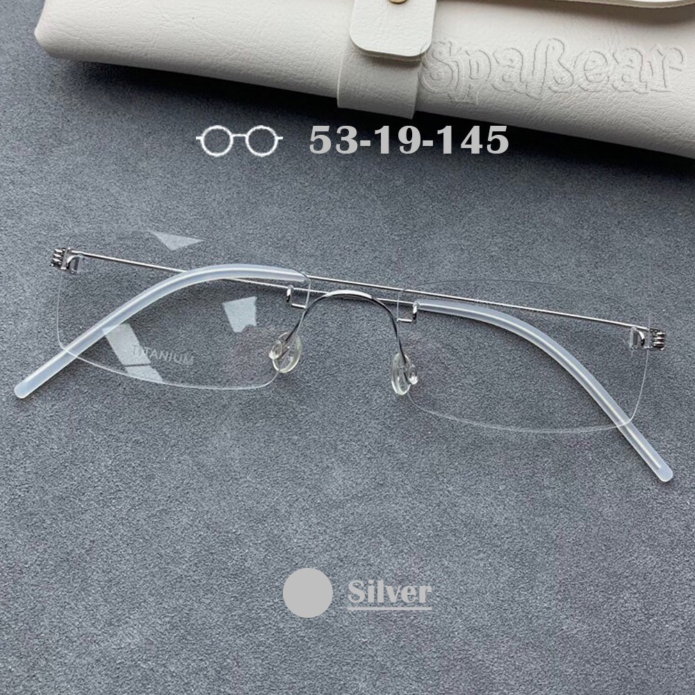 Rimless Titanium Frame Eyewear Square Eyeglass Designed by Lindberg wDem G2U Rimless Titanium Frame Eyewear Square Eyeglass Designed by Lindberg wDem G2U