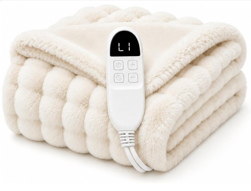 luxury Electric Heated Throw Blanket 6 Heat Levels Faux Fur Flannel Auto Heating luxury Electric Heated Throw Blanket 6 Heat Levels Faux Fur Flannel Auto Heating