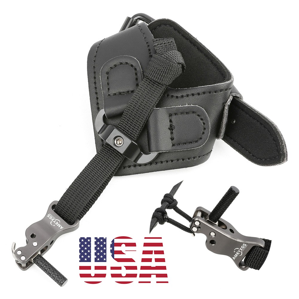 Release Aids Archery Wrist Strap Trigger Index Finger Hook Compound Bows Hunting