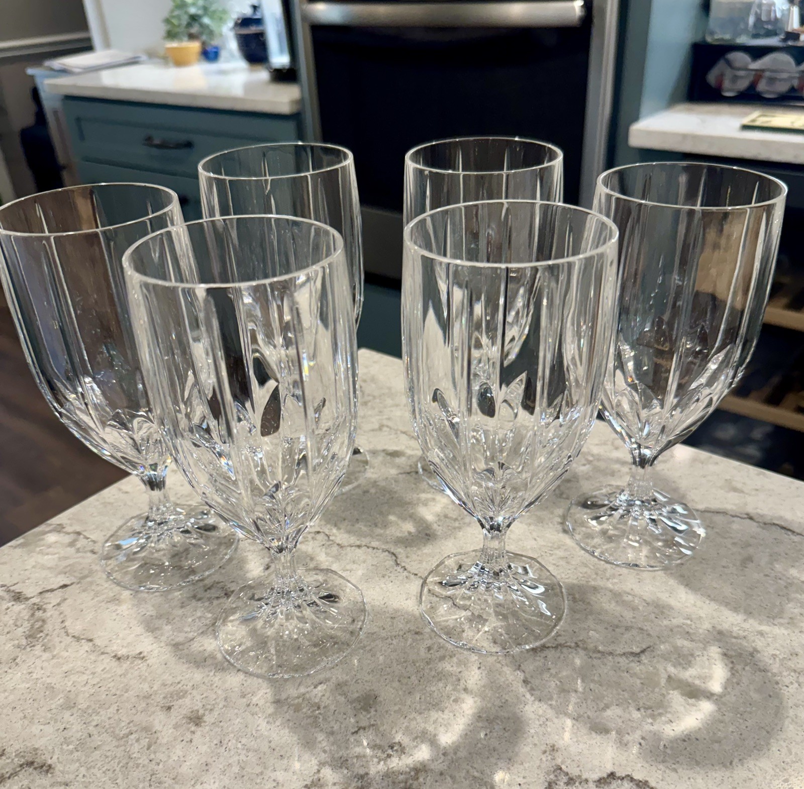 Mikasa Park Lane Crystal Iced Tea/Water Vintage Goblet 8” Set Of 6 EUC Mikasa Park Lane Crystal Iced Tea/Water Vintage Goblet 8” Set Of 6 EUC