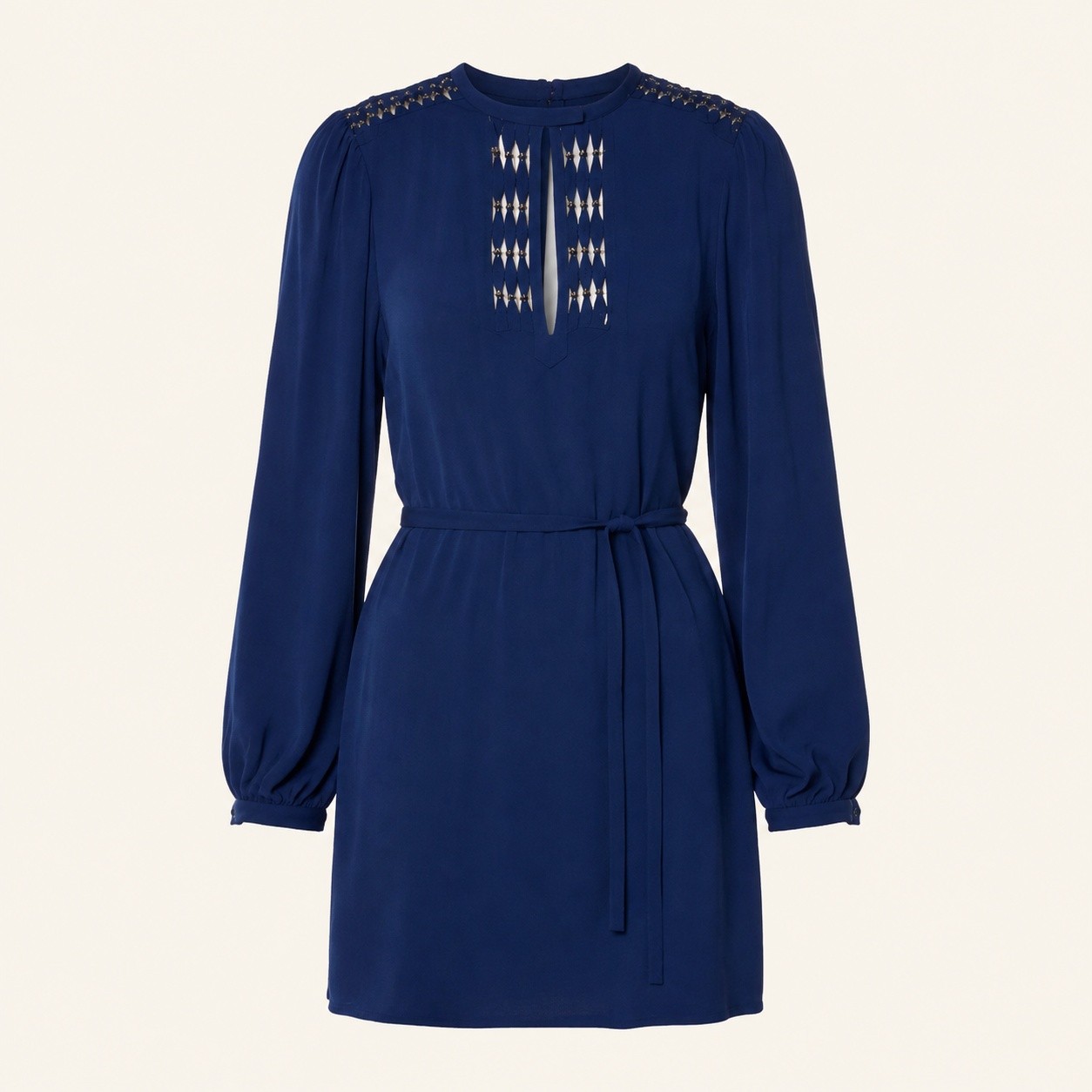 Diane von Furstenberg Embellished Blue Mini Dress | Size 4 Diane von Furstenberg Embellished Blue Mini Dress | Size 4