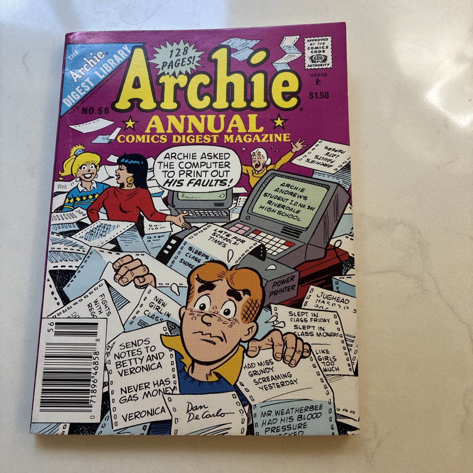Archie Annual Comic Digest Magazine # 56 Published In 1990 ￼