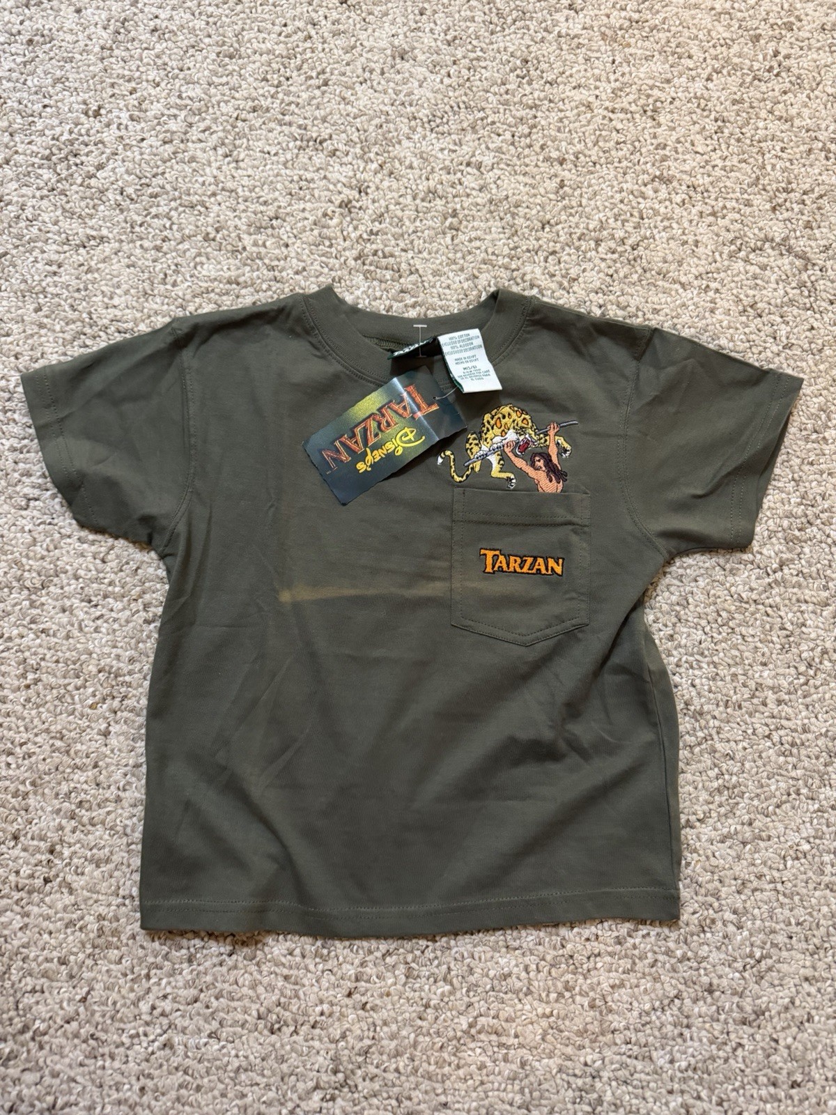 Vintage NWT Disney Tarzan Shirt Embroidered See Flaws Kids 5/6 Pocket Vintage NWT Disney Tarzan Shirt Embroidered See Flaws Kids 5/6 Pocket