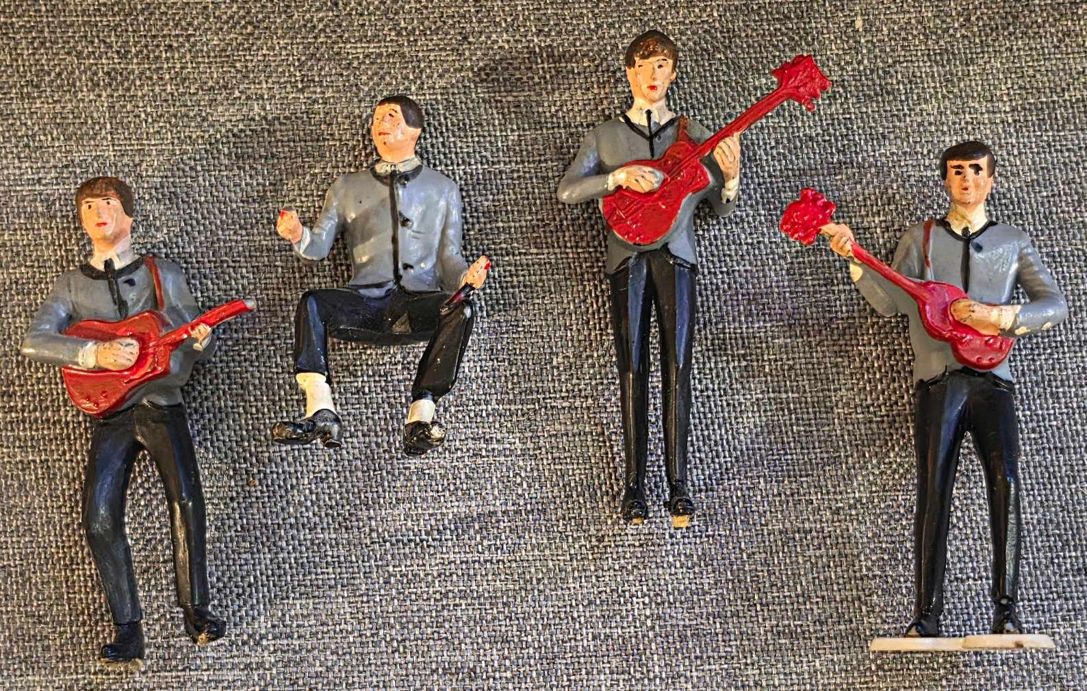 Vintage 1960s The Beatles Plastic Cake Topper Figurines Set of 4 Hong Kong Vintage 1960s The Beatles Plastic Cake Topper Figurines Set of 4 Hong Kong