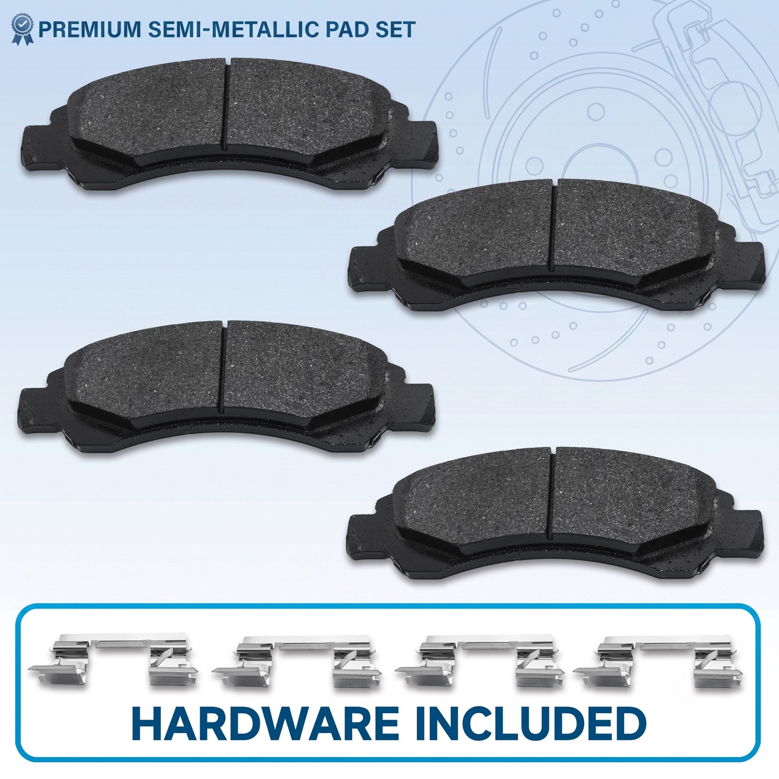 4X Front Semi-Metallic Brake Pad for Cadillac Escalade Chevy Avalanche Silverado