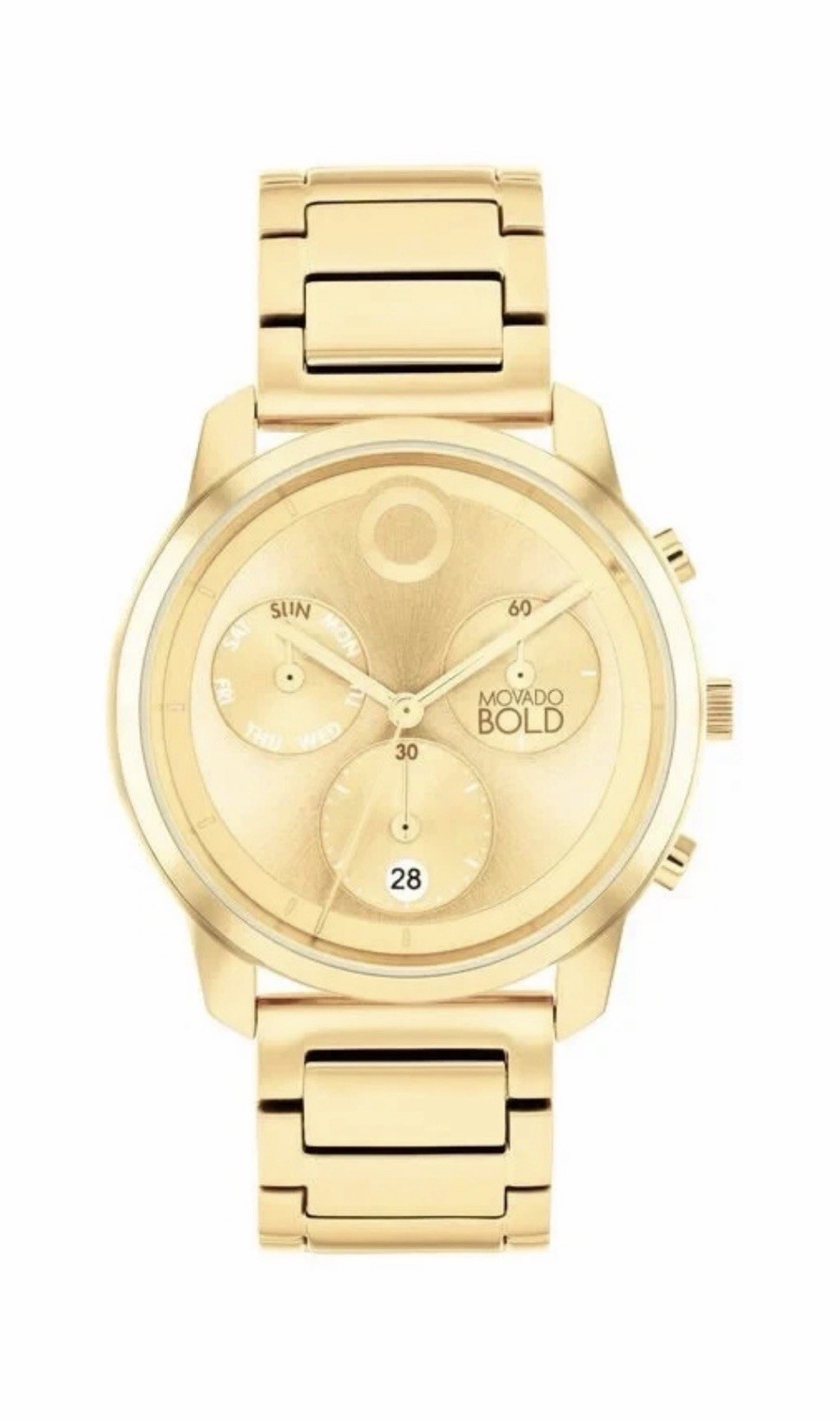 Brand New Movado Bold Element Men’s Gold Tone 42mm Chronograph Watch 3601023 Brand New Movado Bold Element Men’s Gold Tone 42mm Chronograph Watch 3601023