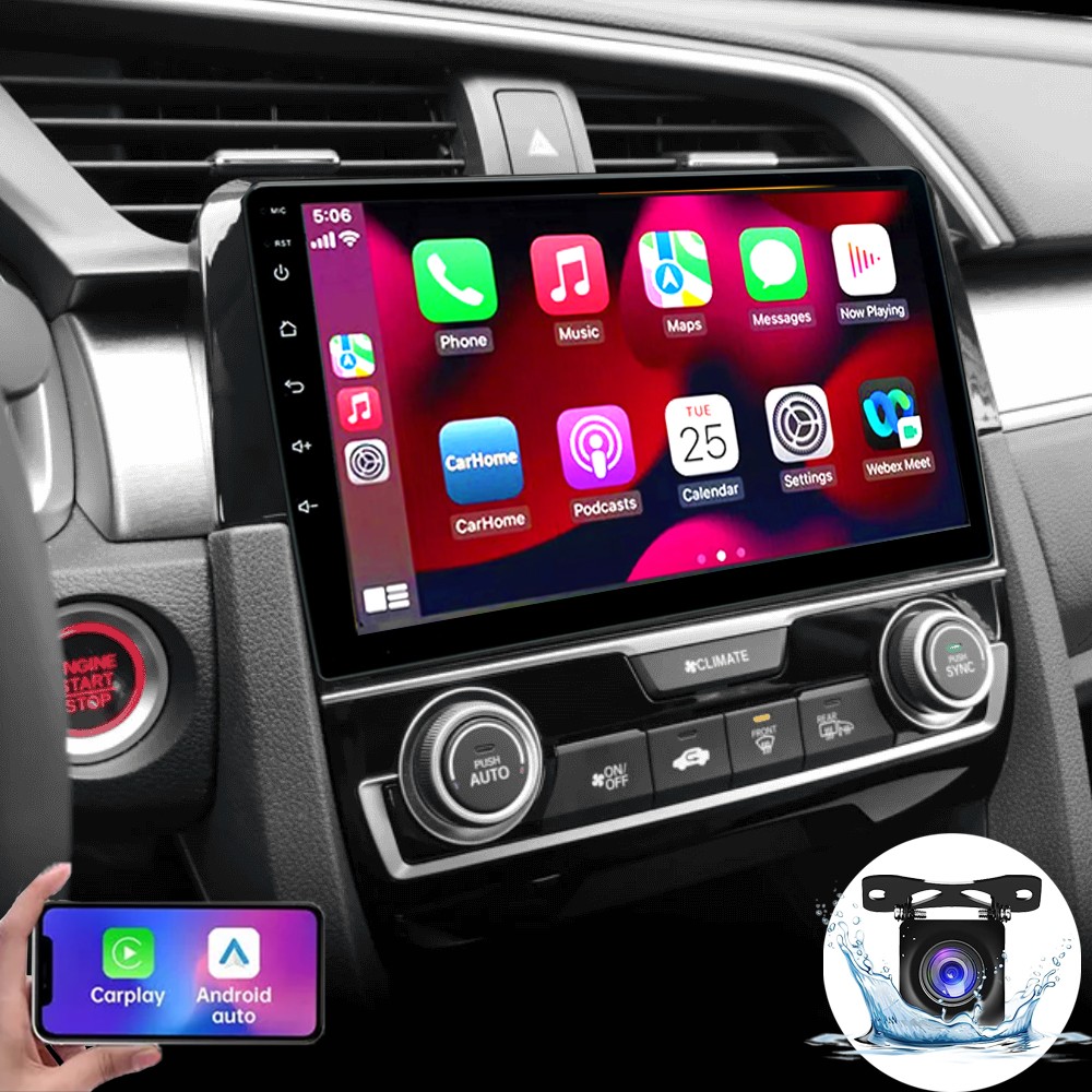 Apple Carplay For 2016-2020 Honda Civic Car Stereo Android 13.0 Radio NAV 4+64G