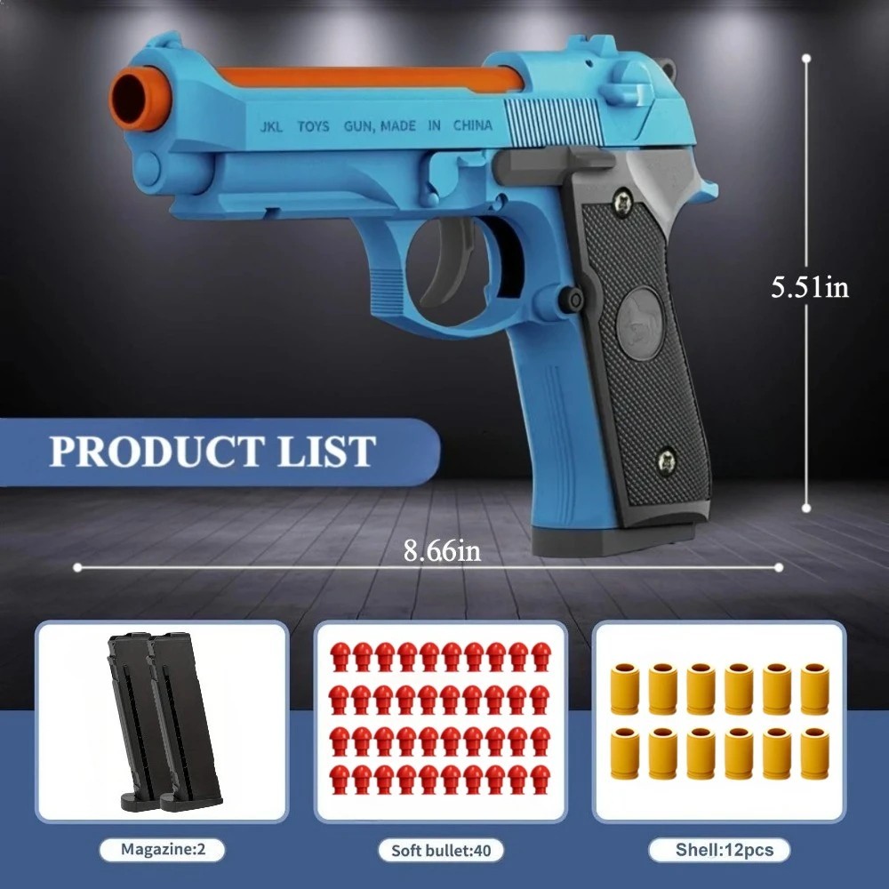 M92 Toy Pistol Soft Bullet Gun Shell Ejecting Blowback Outdoor Shooting Game