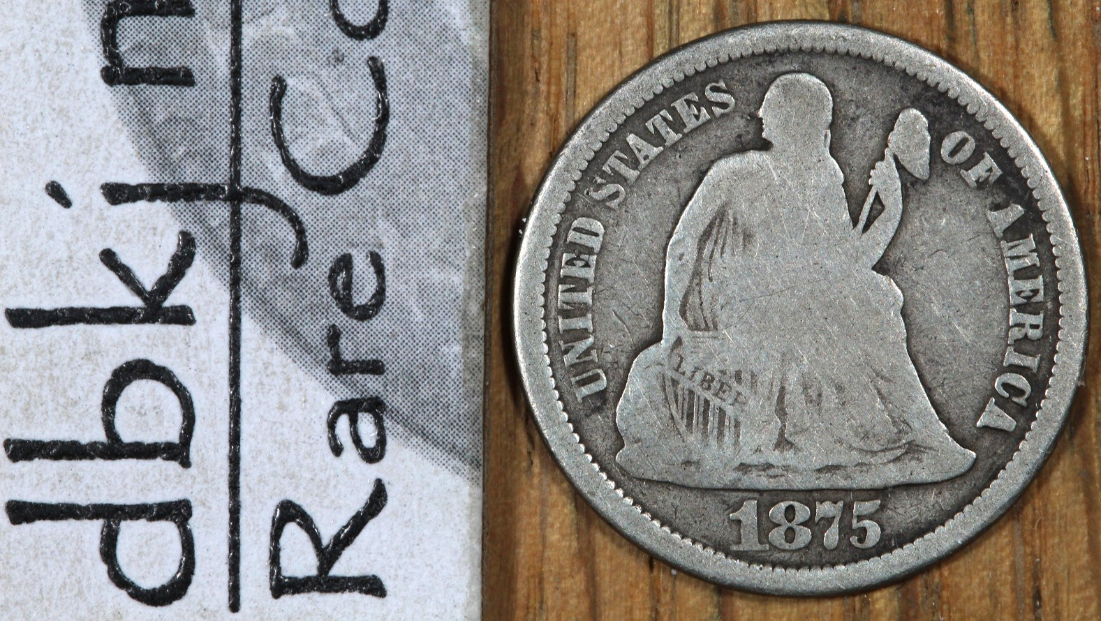 1875 S - Seated Liberty Dime 10¢ - Below Bow - VG - Very Good Details Bent