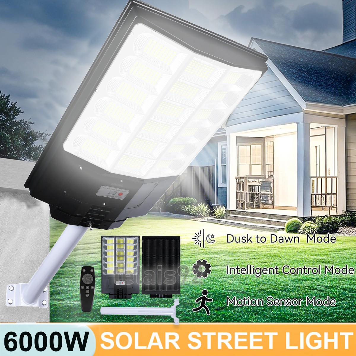 12000000LM Commercial Solar Street Light Outdoor Dusk to Dawn Solar Super Bright