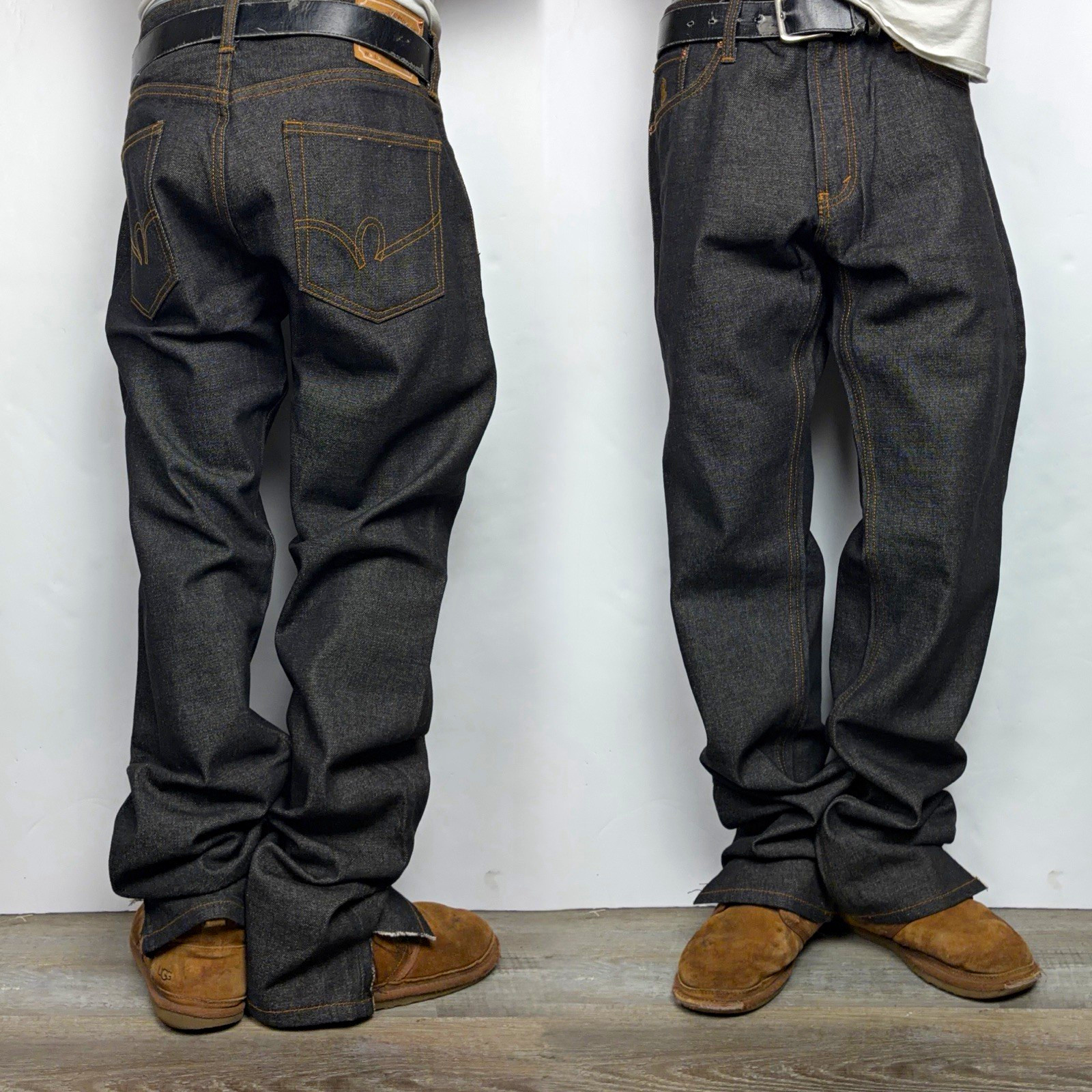 Vintage Y2K Rocawear Denim Straight Men\'s Blue Dark Wash Brown Stitching Jeans Vintage Y2K Rocawear Denim Straight Men\'s Blue Dark Wash Brown Stitching Jeans