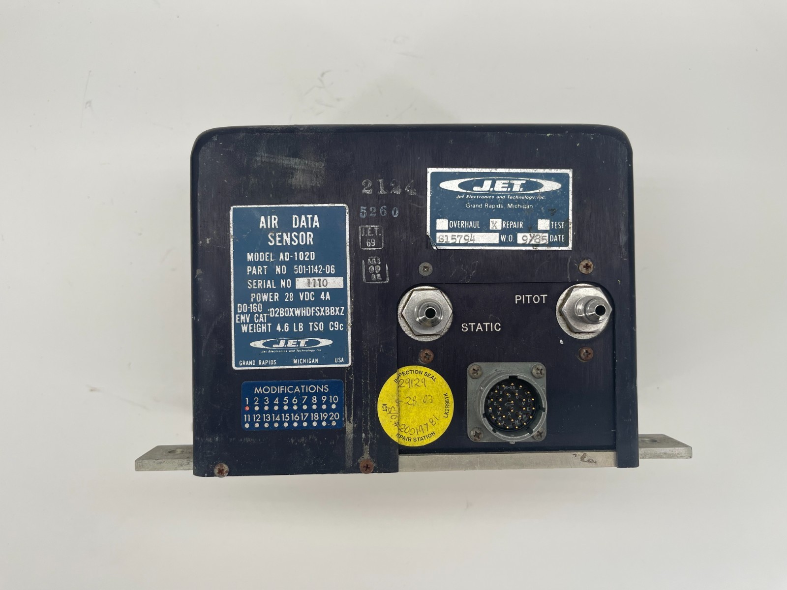 Rosemount RMT 542AV2 Air Data Sensor 00542-0555-0008 501-1142-06 AD-103D Rosemount RMT 542AV2 Air Data Sensor 00542-0555-0008 501-1142-06 AD-103D