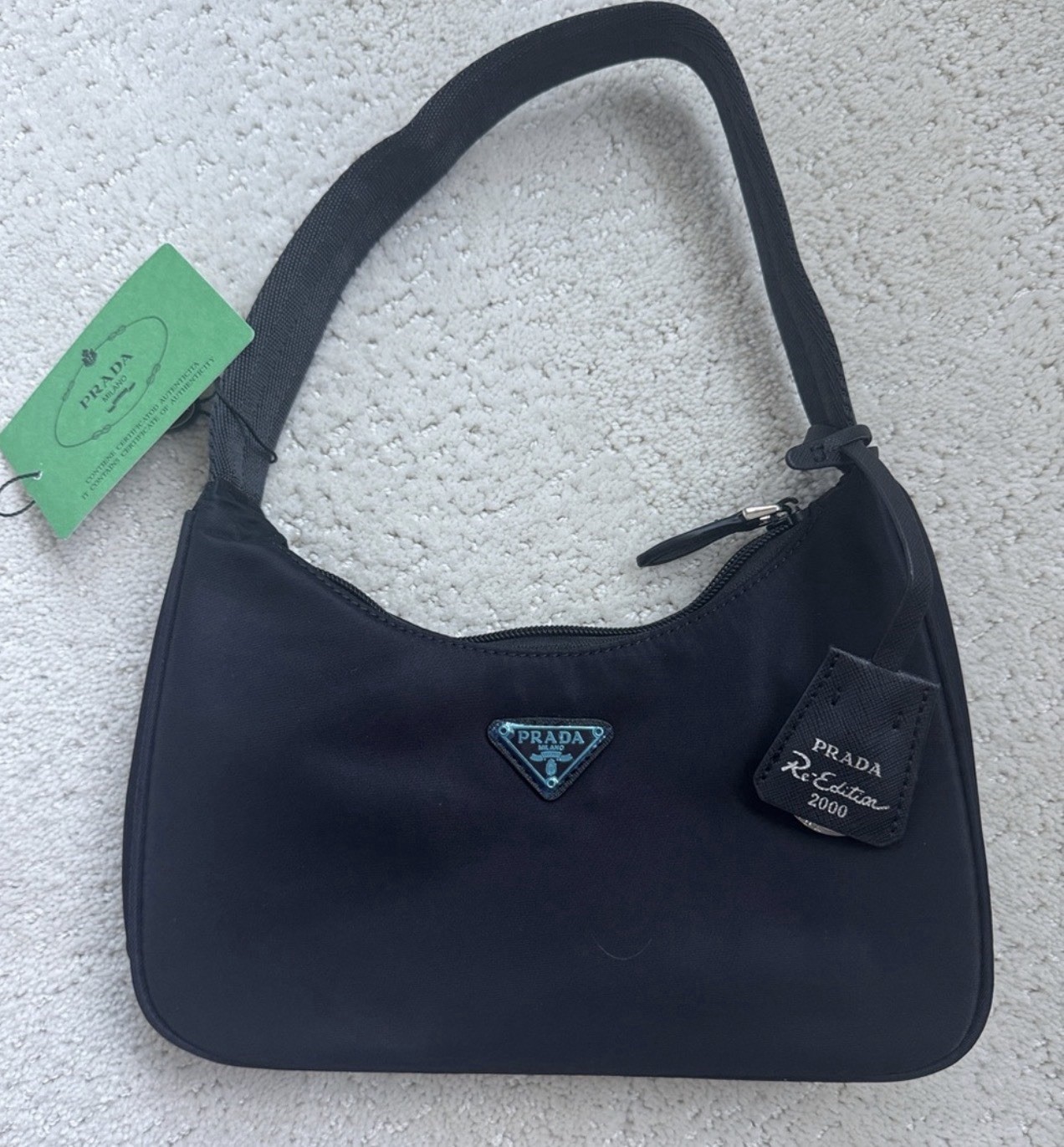 Prada Re-Edition 2000 Mini Nylon Shoulder Bag Black Tessuto