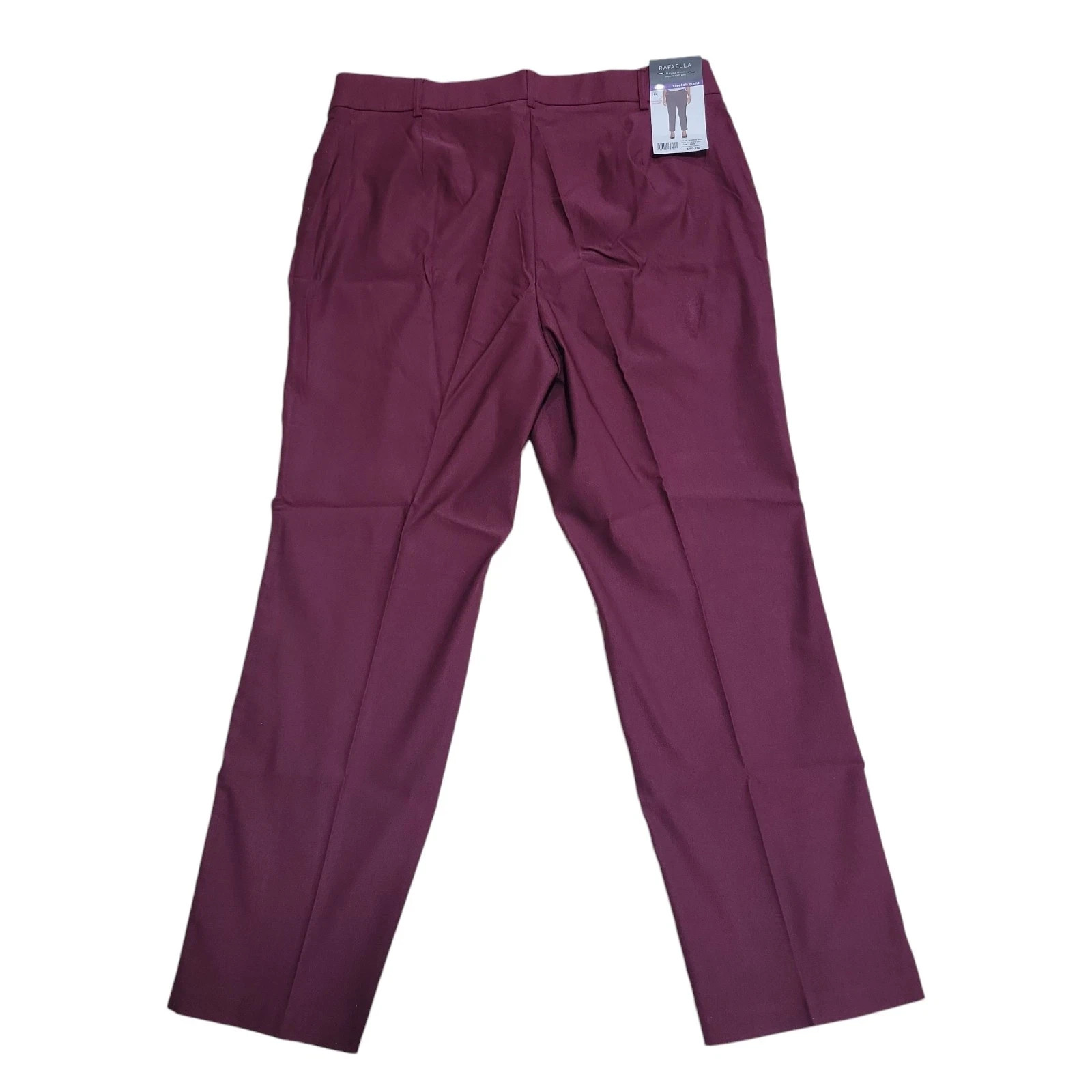 Rafaella Women\'s Pull-On Stretch Ankle Pant Size 14 Windsor Wine Rafaella Women\'s Pull-On Stretch Ankle Pant Size 14 Windsor Wine