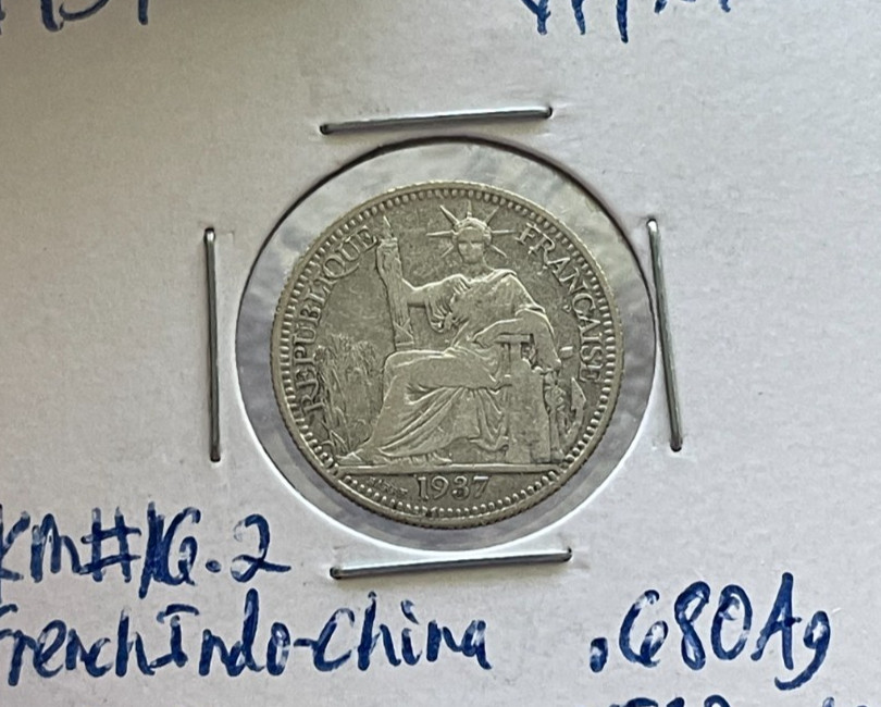 1937 French Indochina 10 Cents - Silver L2