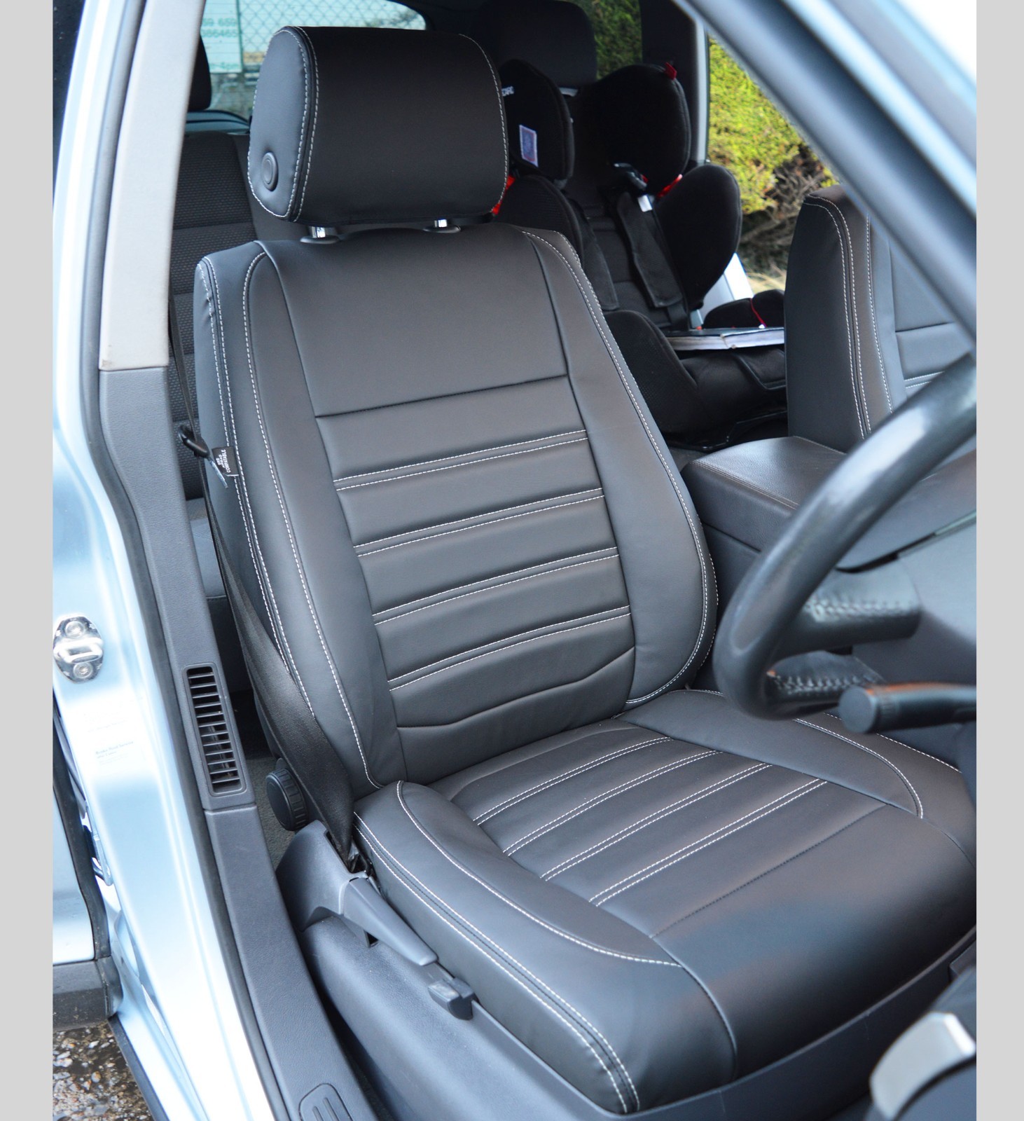 VW Touareg Genuine Fit Tailored Waterproof Black Front Seat Covers 1st Gen 02-10