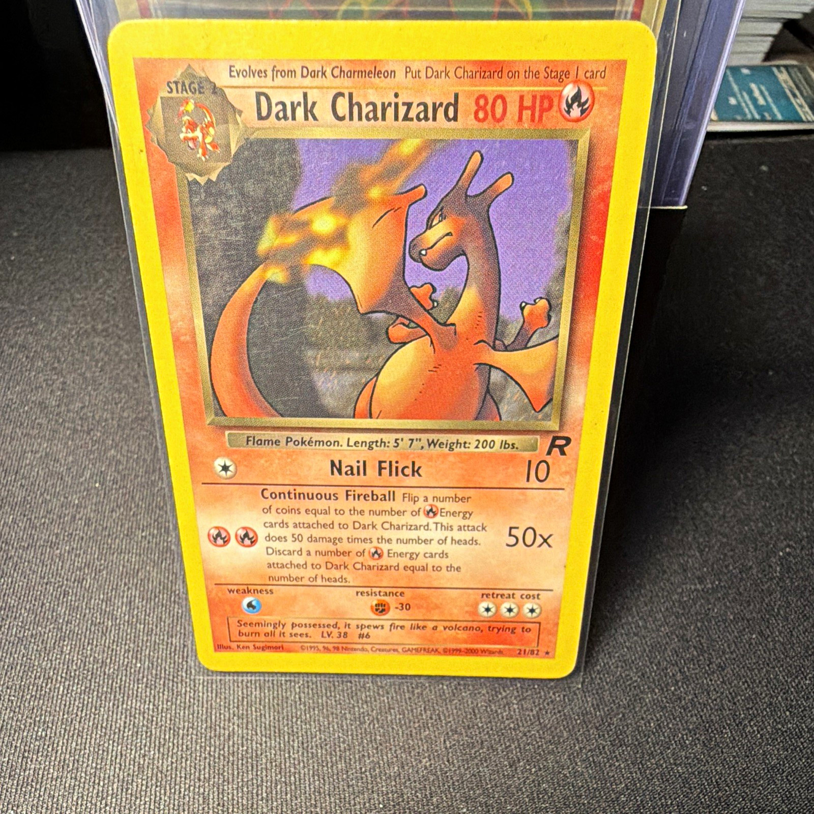 Pokemon Dark Charizard Team Rocket 2000 HP80 Regular Rare 21/82 English