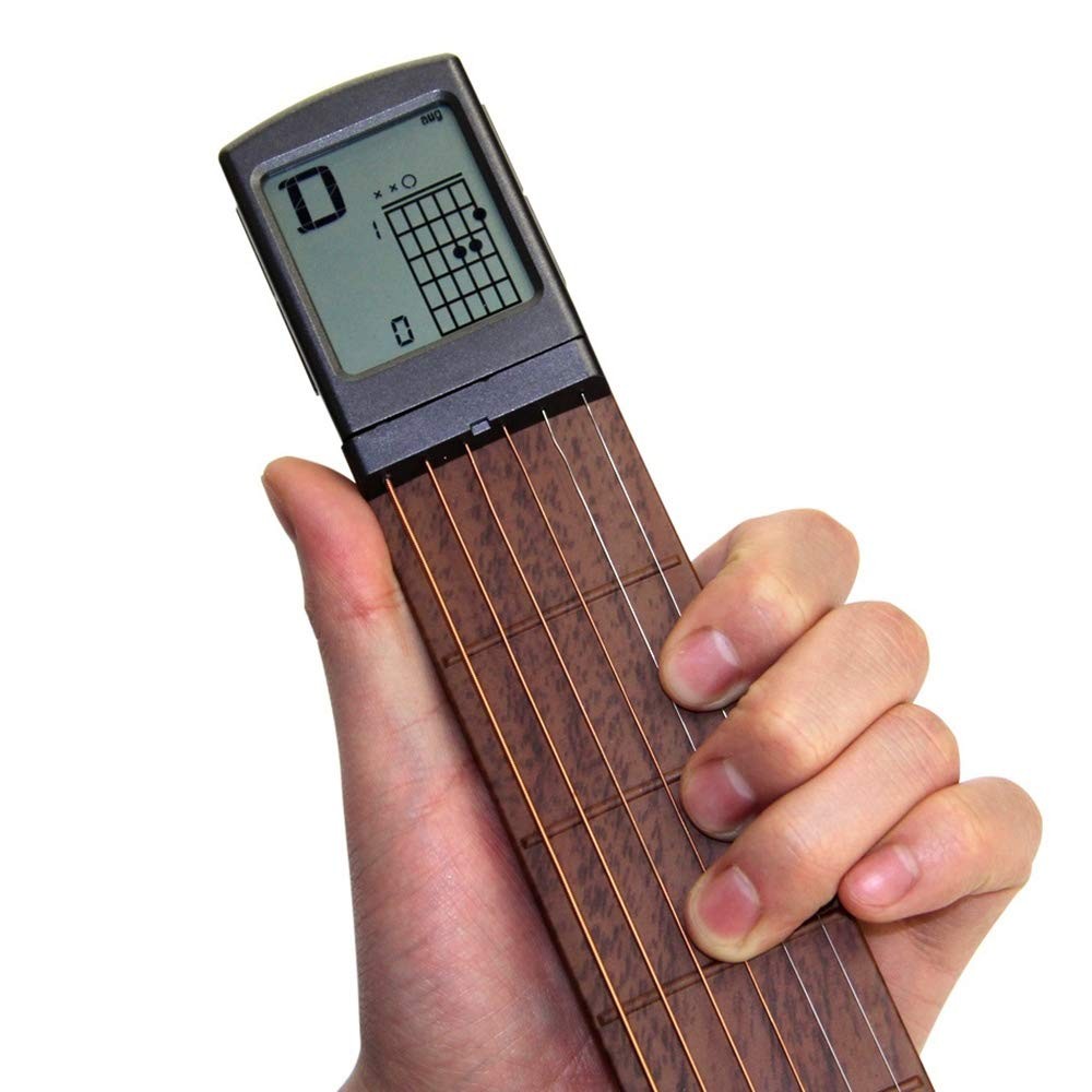Pocket Guitar Chord Practice Tool, Portable Neck for Compact, Brown Pocket Guitar Chord Practice Tool, Portable Neck for Compact, Brown