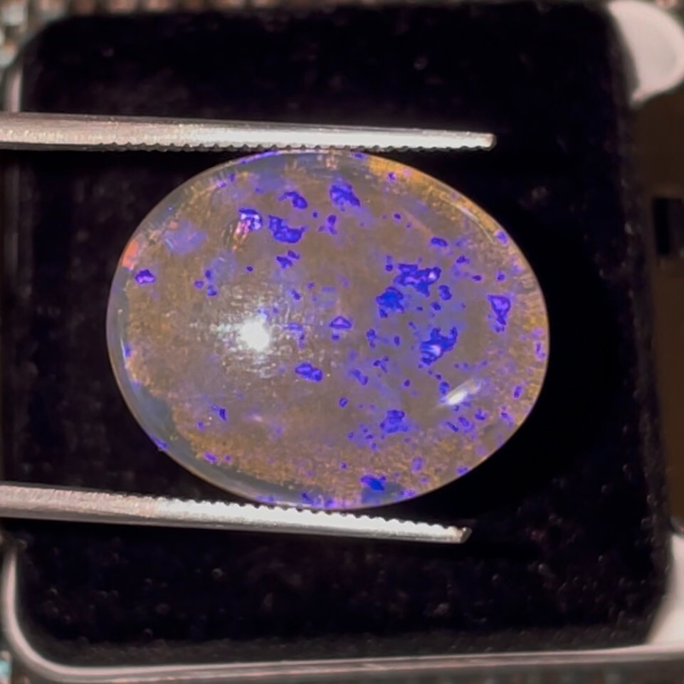 6.90Ct Natural Australian Black Lightning Ridge Opal