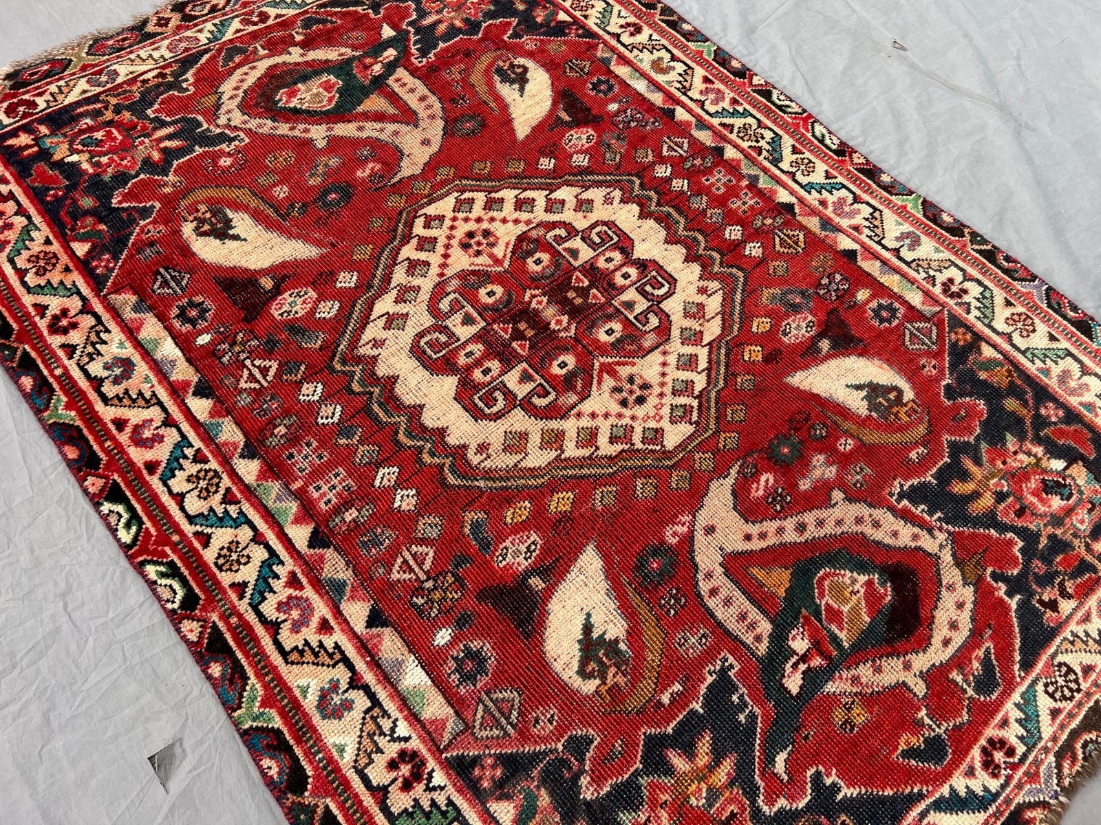 110x155 cm COLLECTORS’ ITEM Stunning Antique Kazak Natural Vegetable Dye Carpet