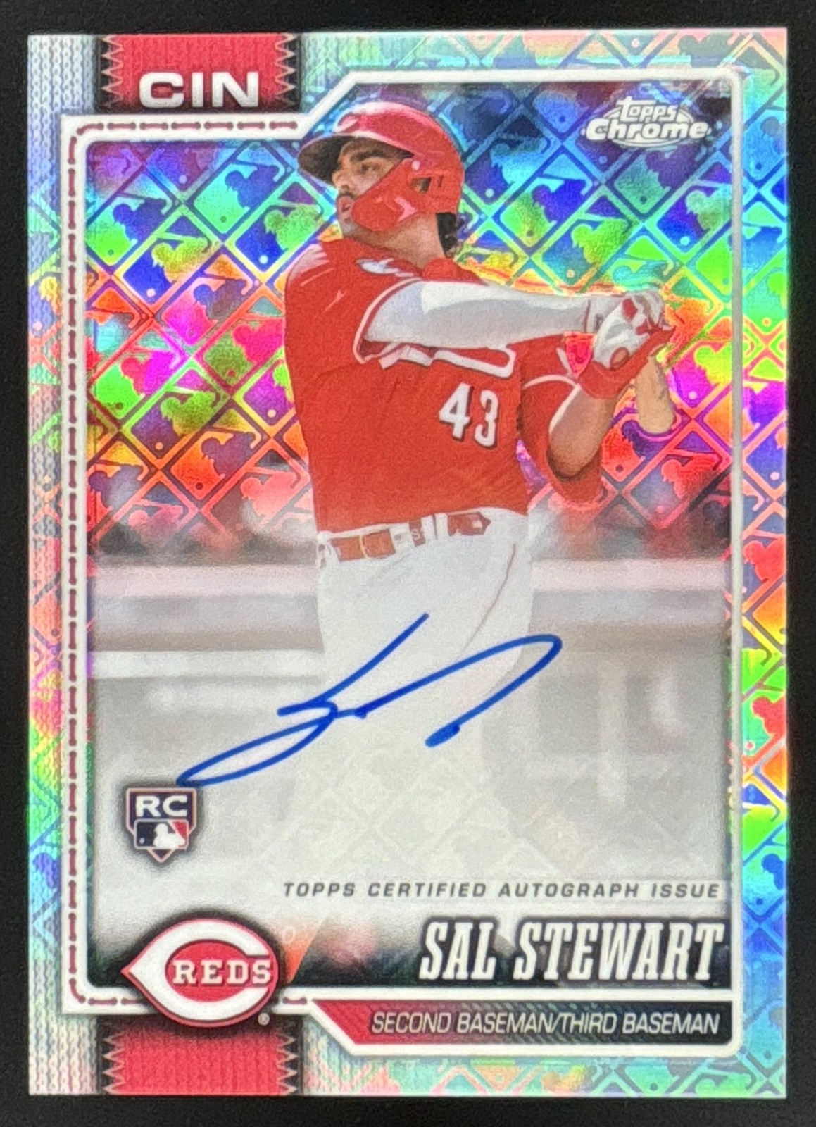 Sal Stewart 2026 Topps Chrome LogoFractor Auto Cincinnati Reds Sal Stewart 2026 Topps Chrome LogoFractor Auto Cincinnati Reds